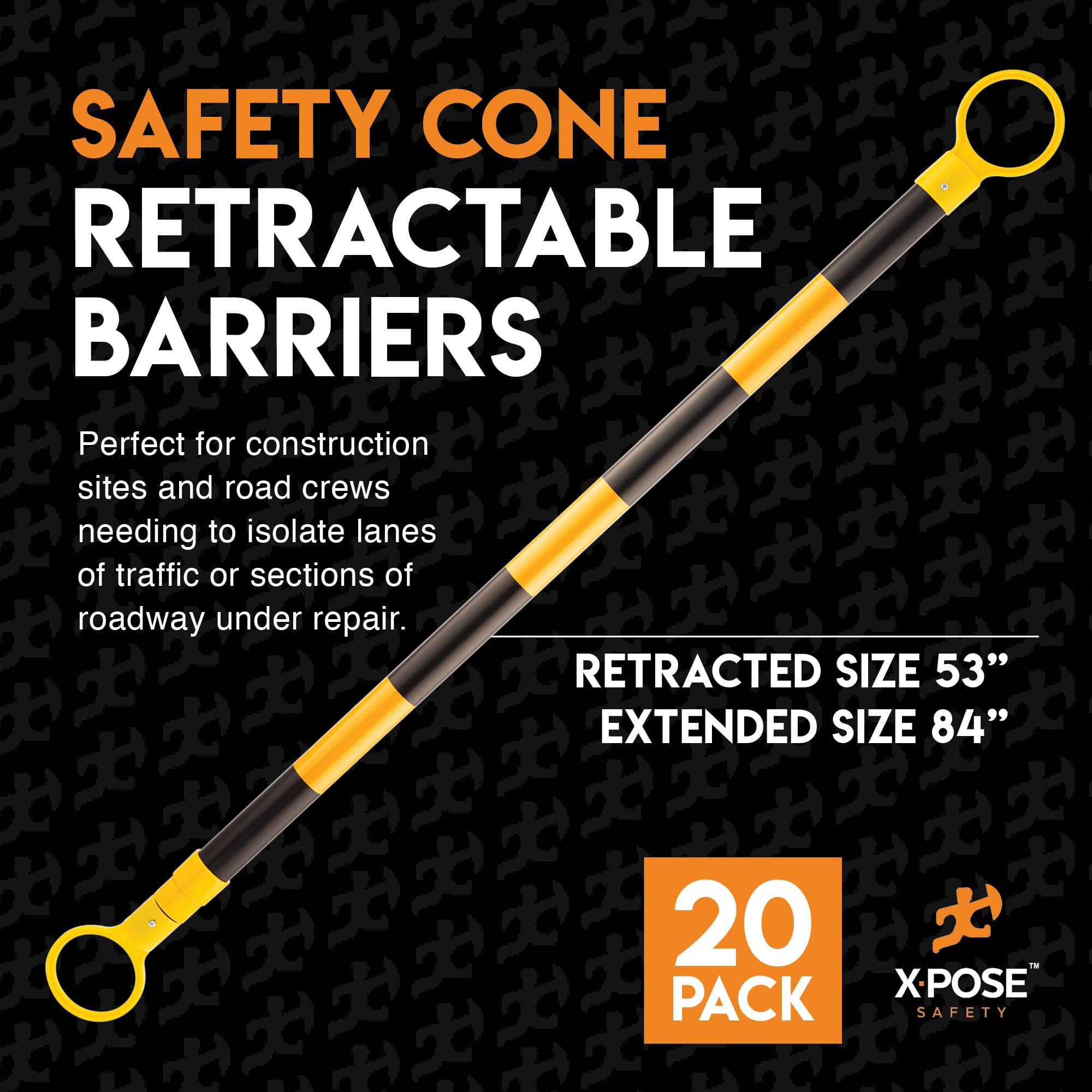 Xpose Safety Retractable Barrier - 20 Pack, 53