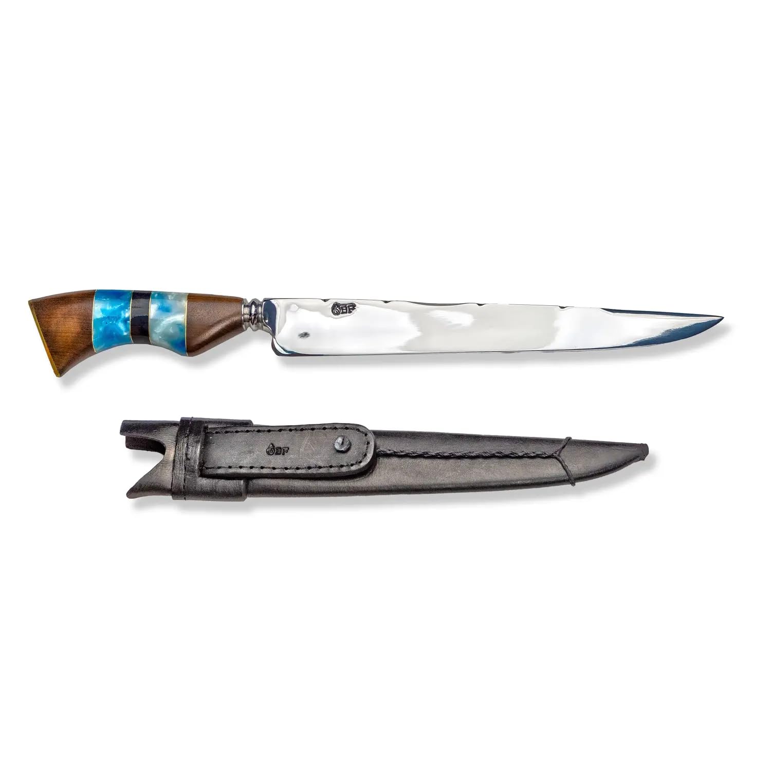 Premium 10-inch Stainless Steel Kitchen Knife - Blue Polished Blade for Professional Chefs & Home Cooking | Perfect for Slicing, Dicing & Meat Cutting