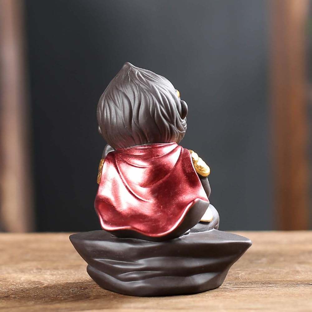 Handmade Chinese Zisha Clay Monkey King Tea Pet Figurine - Unique Water Tea Tray Companion for Kungfu Tea Ceremony | Perfect Gift for Tea Lovers | Enhance Your Tea Brewing Experience at Home or Office
