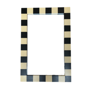 Checkerboard Black Mirror - Stylish Decorative Wall Mirror for Home, Office & Dressing Room | Vintage Checkered Design for Modern Interiors