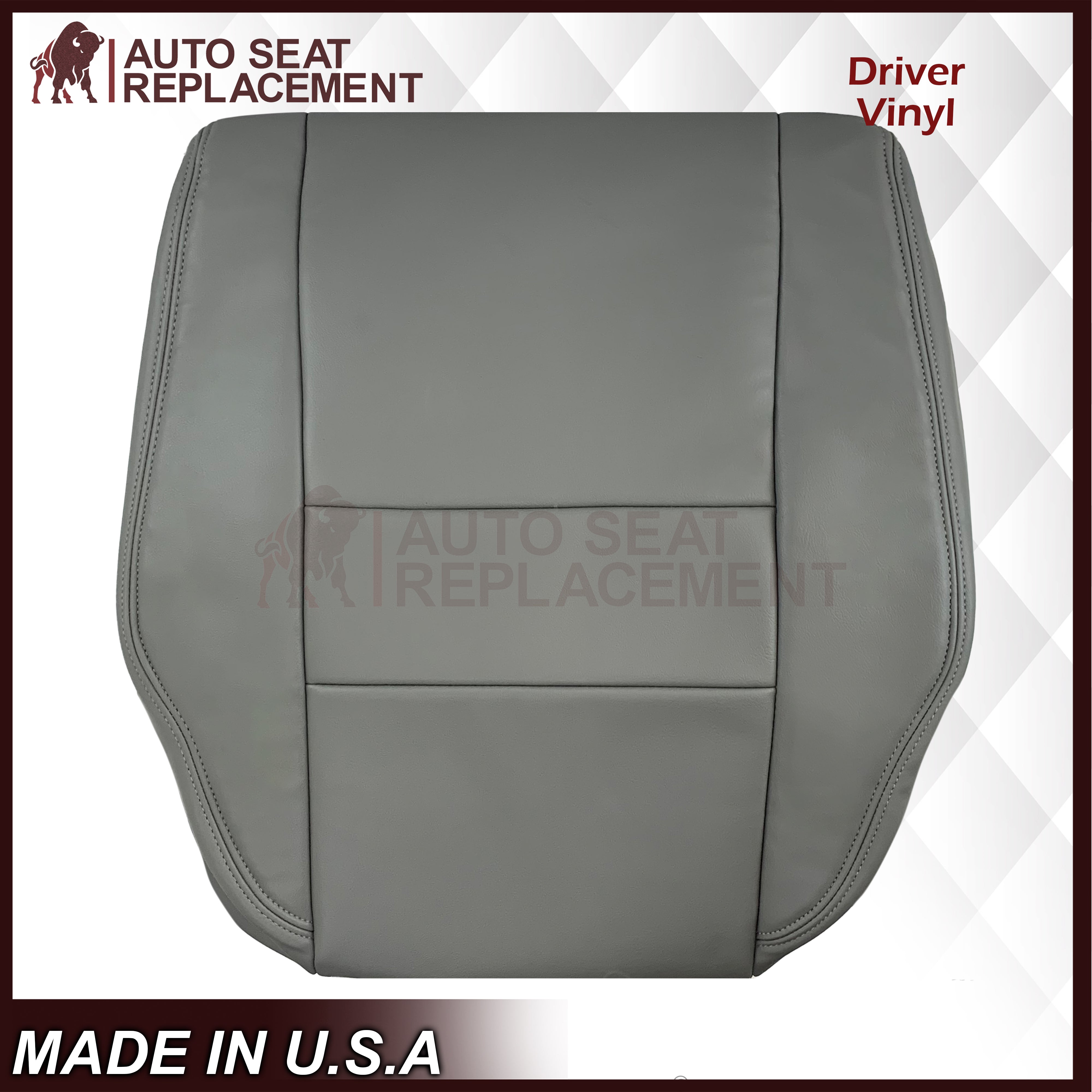 2007-2013 Toyota Sequoia SR5 Genuine Leather Seat Covers Set - Top & Bottom Replacement for Driver/Passenger Side (Gray) | Premium Car Interior Upgrade for Comfort & Style
