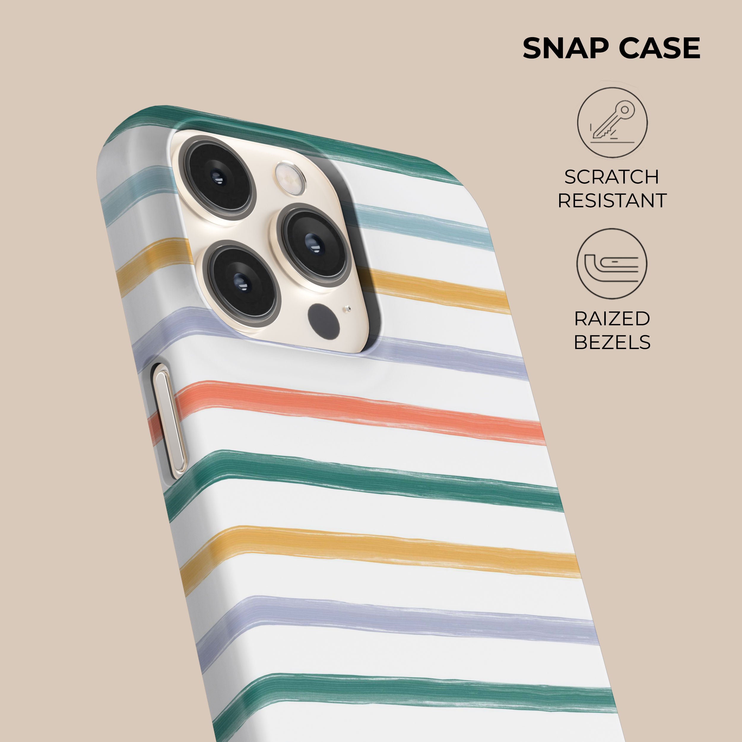 Summer Stripes Phone Case - Trendy & Durable Protective Cover for iPhone & Samsung - Perfect for Beach, Travel & Everyday Use
