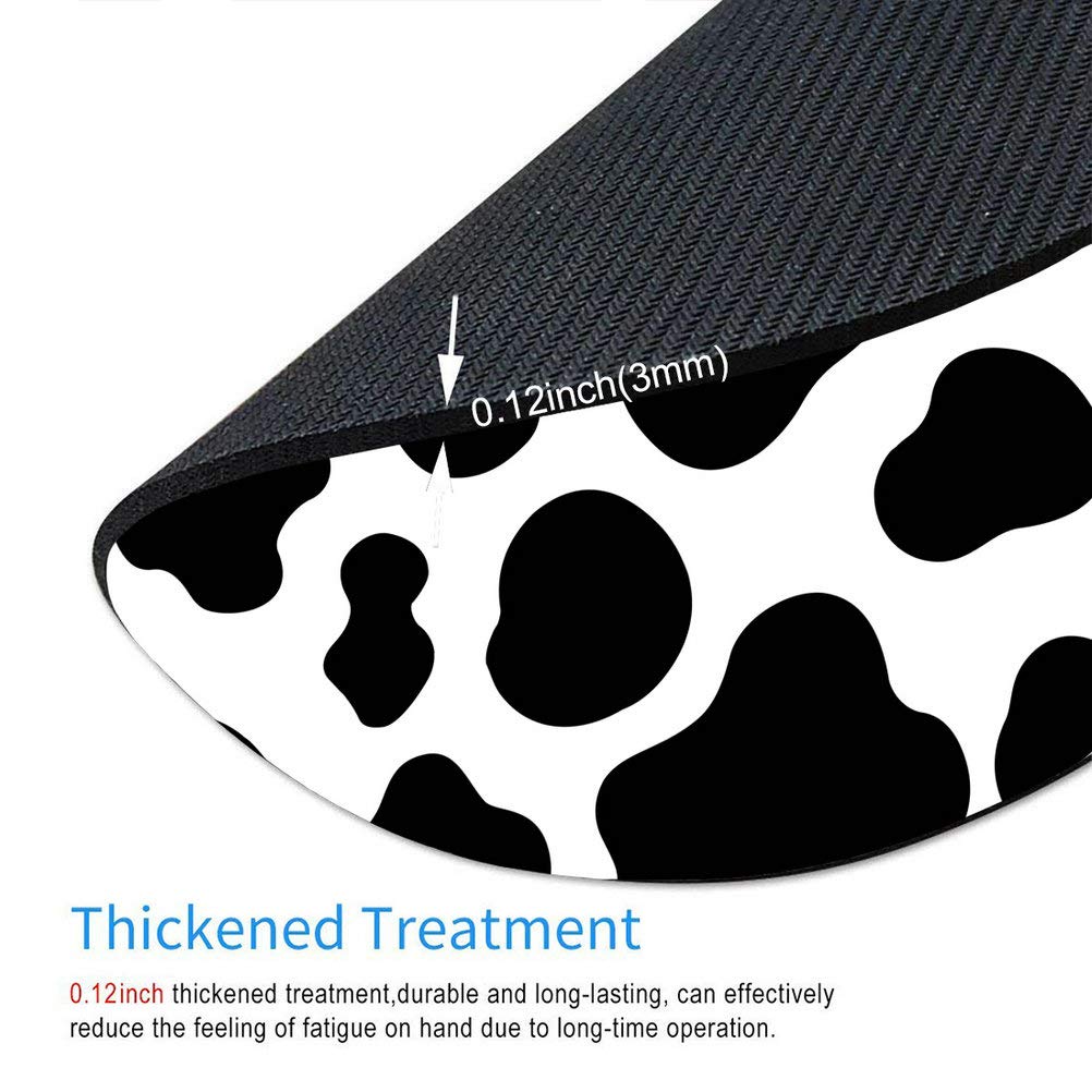 Premium Cow Print Round Mouse Pad - Non-Slip Rubber Base Gaming Mouse Mat for Laptop, PC & Computer - Perfect for Office, Gaming & Home Workspace
