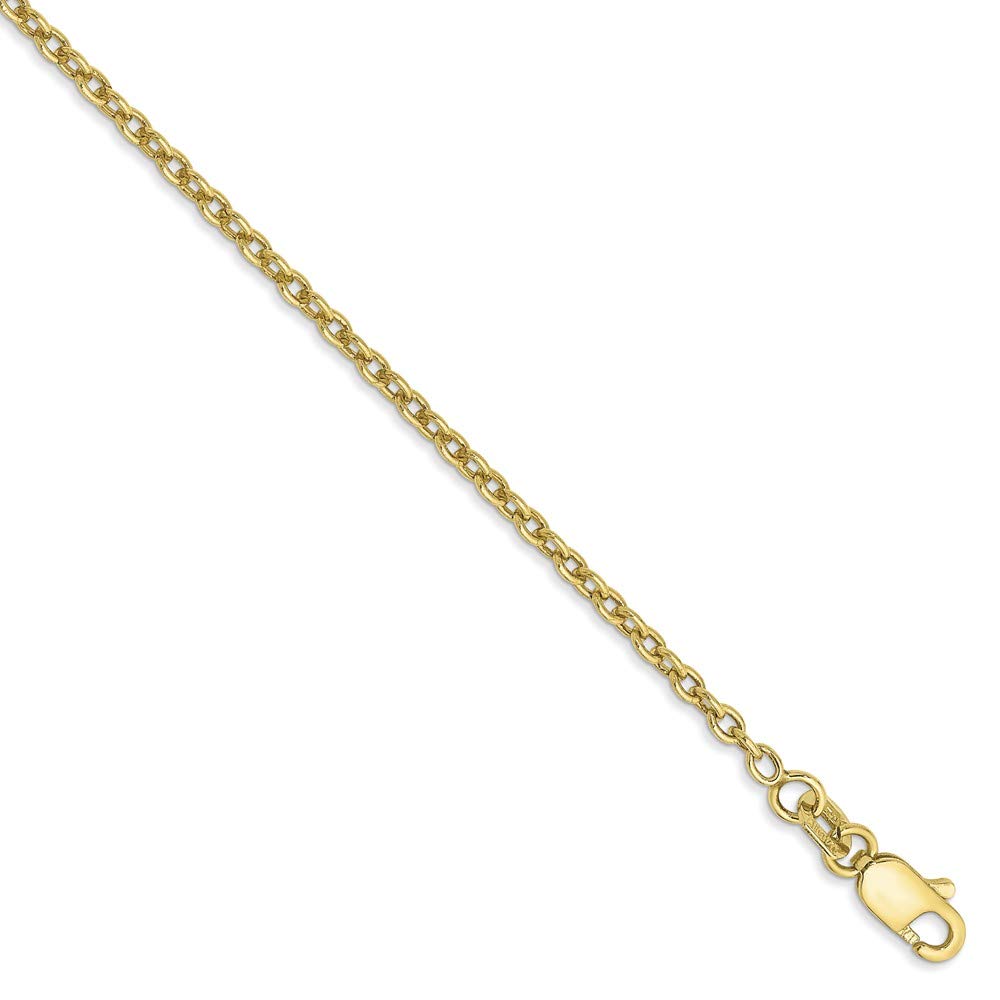 10k Yellow Gold 2mm Cable Chain Anklet - Elegant Jewelry for Women