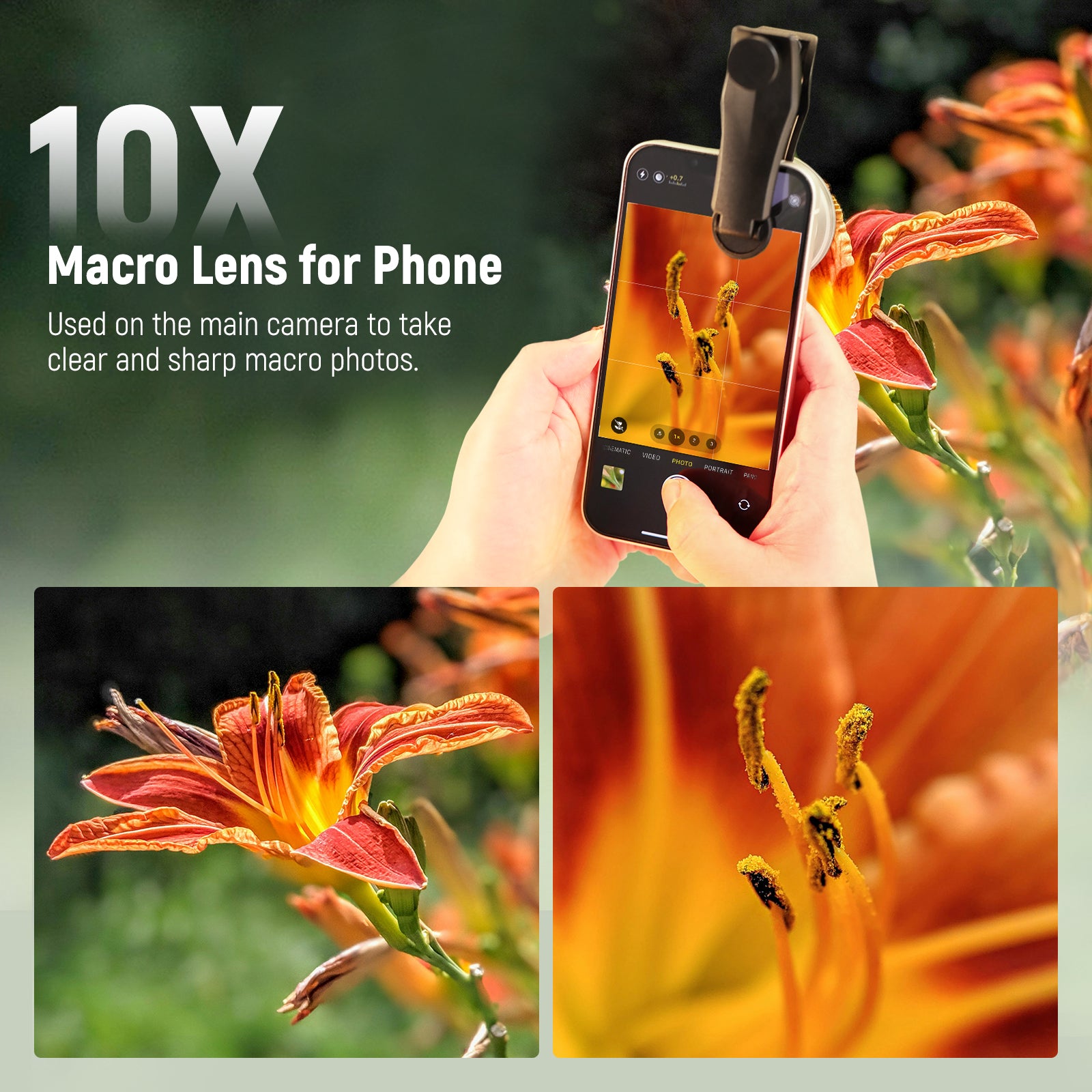 NEEWER LS 28 PRO 10X Macro Lens with 17mm Thread - Smartphone Camera Lens Clip & Diffuser for iPhone, Samsung, Pixel - Perfect for Close-Up Photography, Jewelry, Insects, and Product Shots