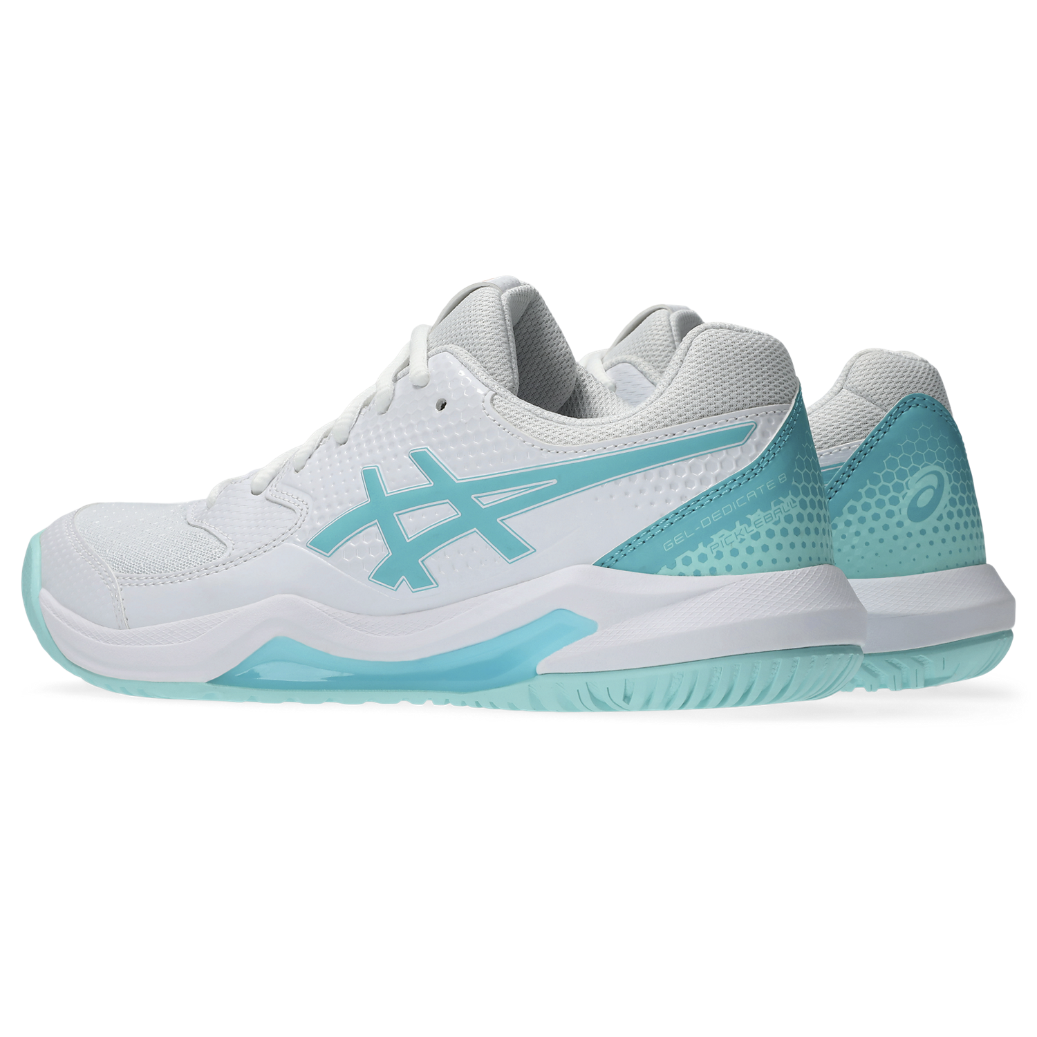 Women's Dedicate 8 Pickleball Shoes - White/Energy Aqua | Lightweight & Supportive Court Shoes for Pickleball & Tennis | Perfect for Competitive Play & Casual Wear