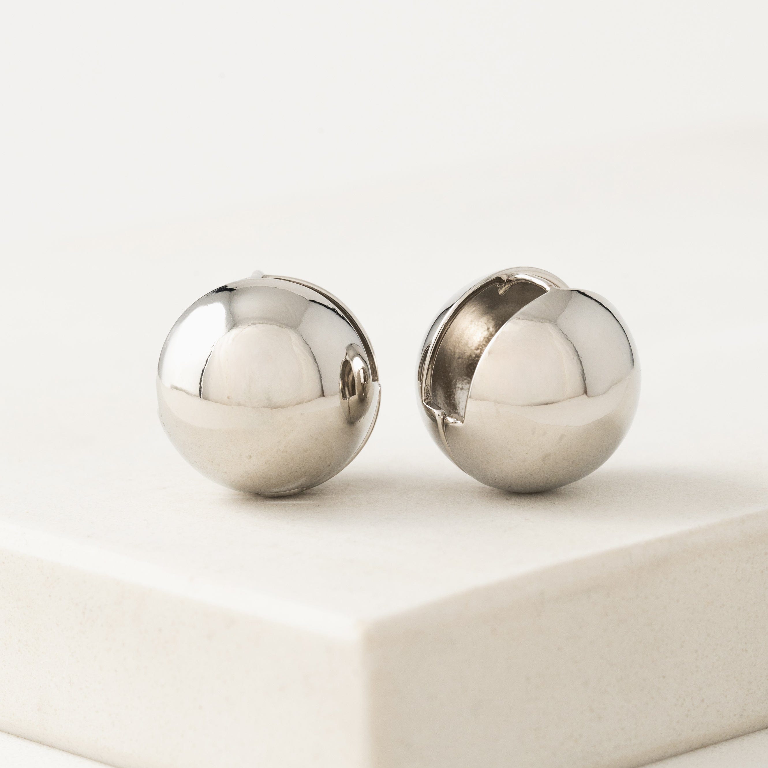 Stylish Silver Midi Bubble Earrings for Women - Elegant Hoop Earrings for Party, Wedding & Everyday Wear