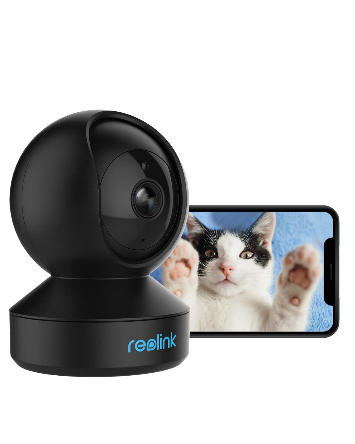 REOLINK E1 2K Indoor Security Camera (Black) - 2.4G WiFi Wireless Pet/Baby Monitor with 360° View, Person/Pet Detection, 2-Way Audio, Night Vision & Local Storage - Ideal for Home Security, Baby Monitoring & Pet Watching