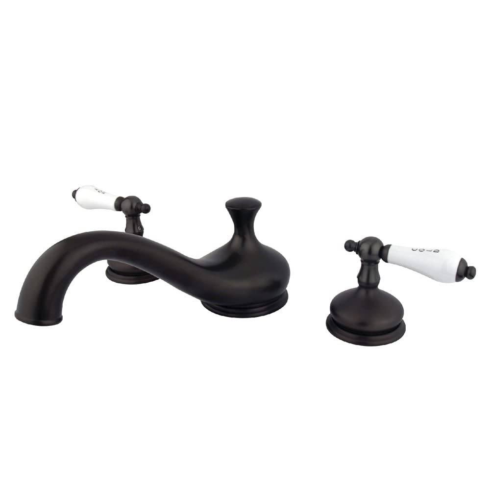 Kingston Brass KS3335PL Heritage Roman Tub Faucet - 8-Inch Adjustable Center Oil Rubbed Bronze Bathroom Fixture for Luxury Soaking Tubs & Spa Retreats