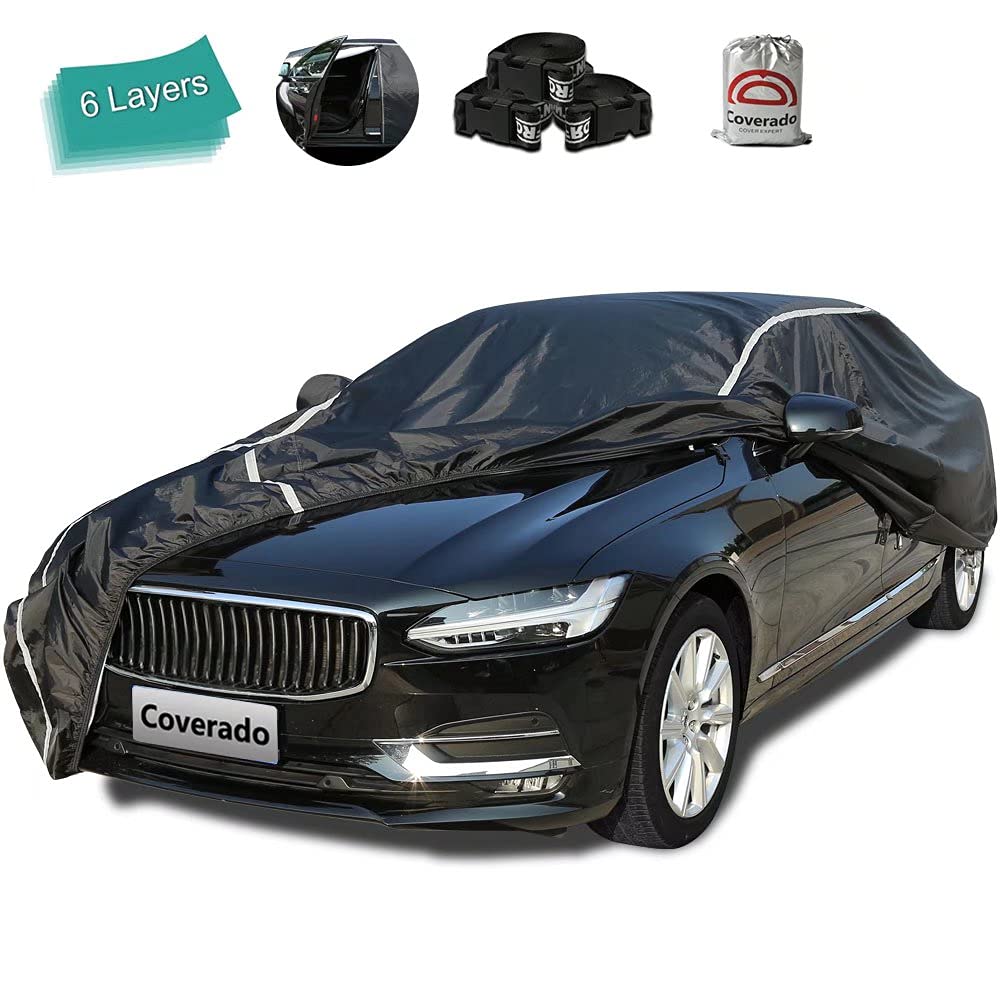 Waterproof All-Weather Car Cover with Zipper Door - Universal Fit for Hatchback (160