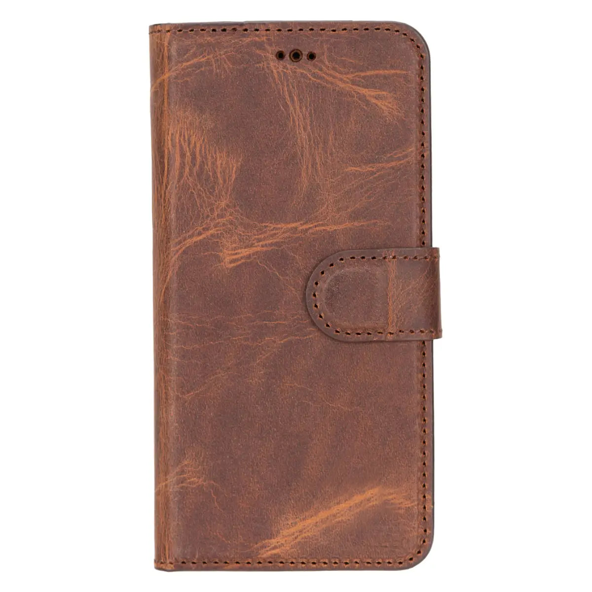 Premium Distressed Brown Magnetic Leather Wallet Case for Samsung Galaxy S25 - Slim Protective Cover with Card Slots & Strong Magnetic Closure (Perfect for Daily Use, Travel & Business)