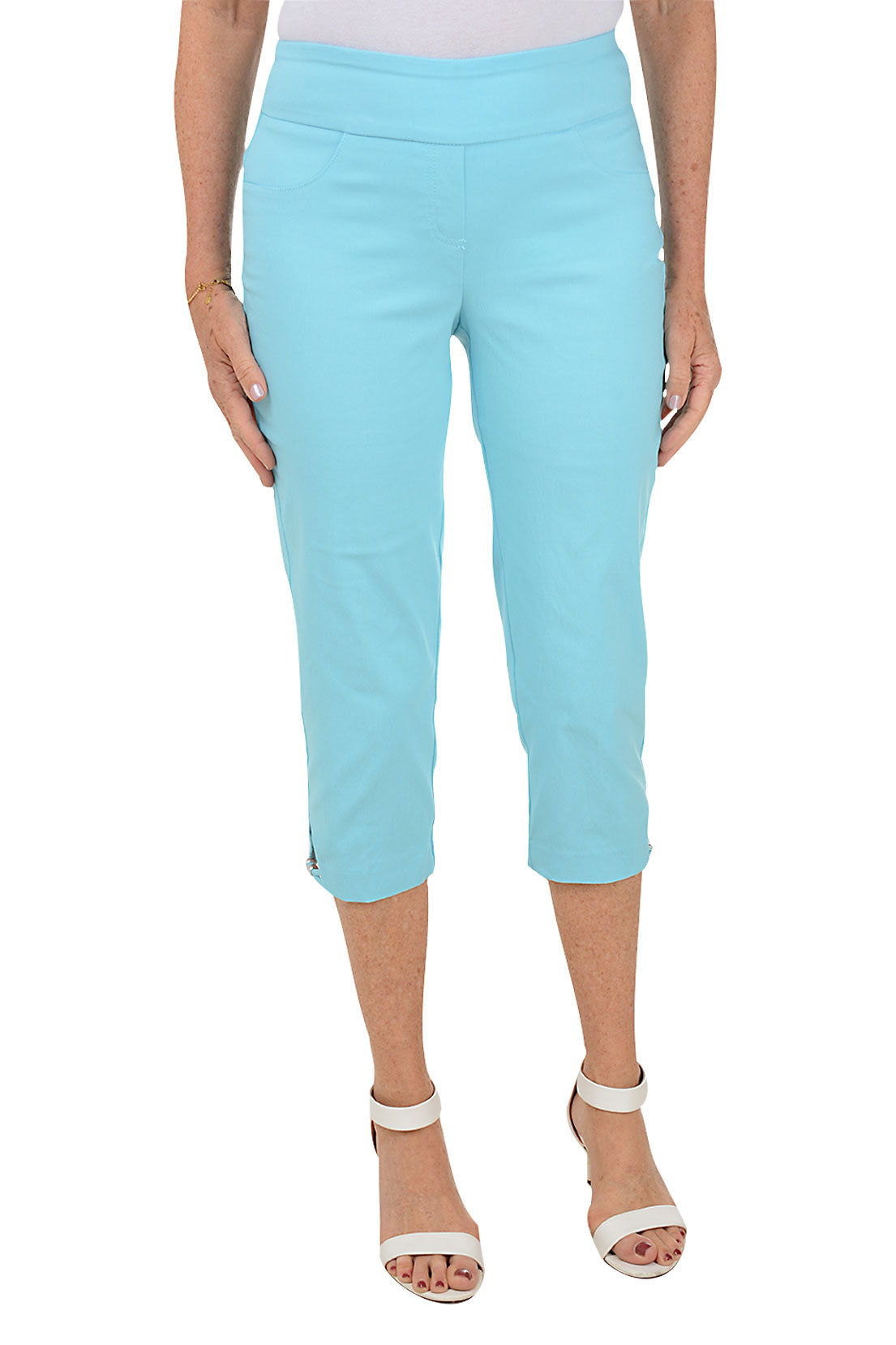Women's Petite Spring Capri Pants - Stretchy Comfort Fit for Casual Wear & Outdoor Activities