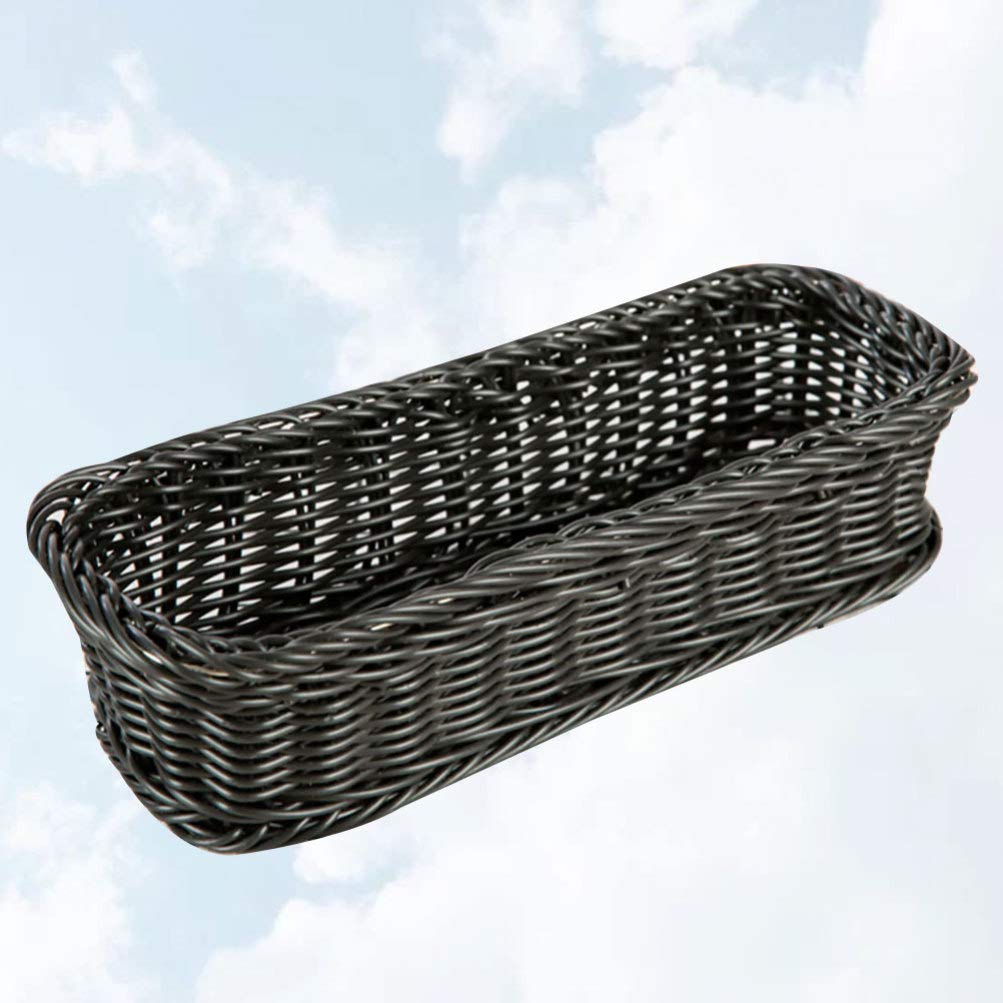 DOITOOL 1-Piece Silverware Organizer - Bamboo Woven Utensil Drawer Holder, Decorative Wicker Tray for Kitchen Storage & Dinnerware Organization | Perfect for Countertop, Pantry, and Dining Table Decor