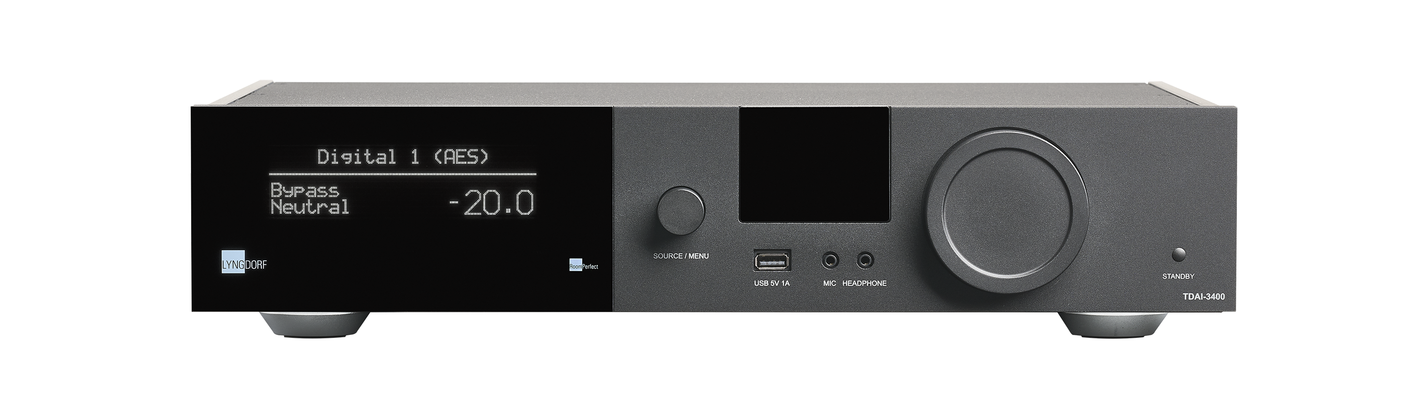 Lyngdorf TDAI 3400 Integrated Amplifier with RoomPerfect Room Correction Technology - High-End Audio System for Home Theater & Music Listening