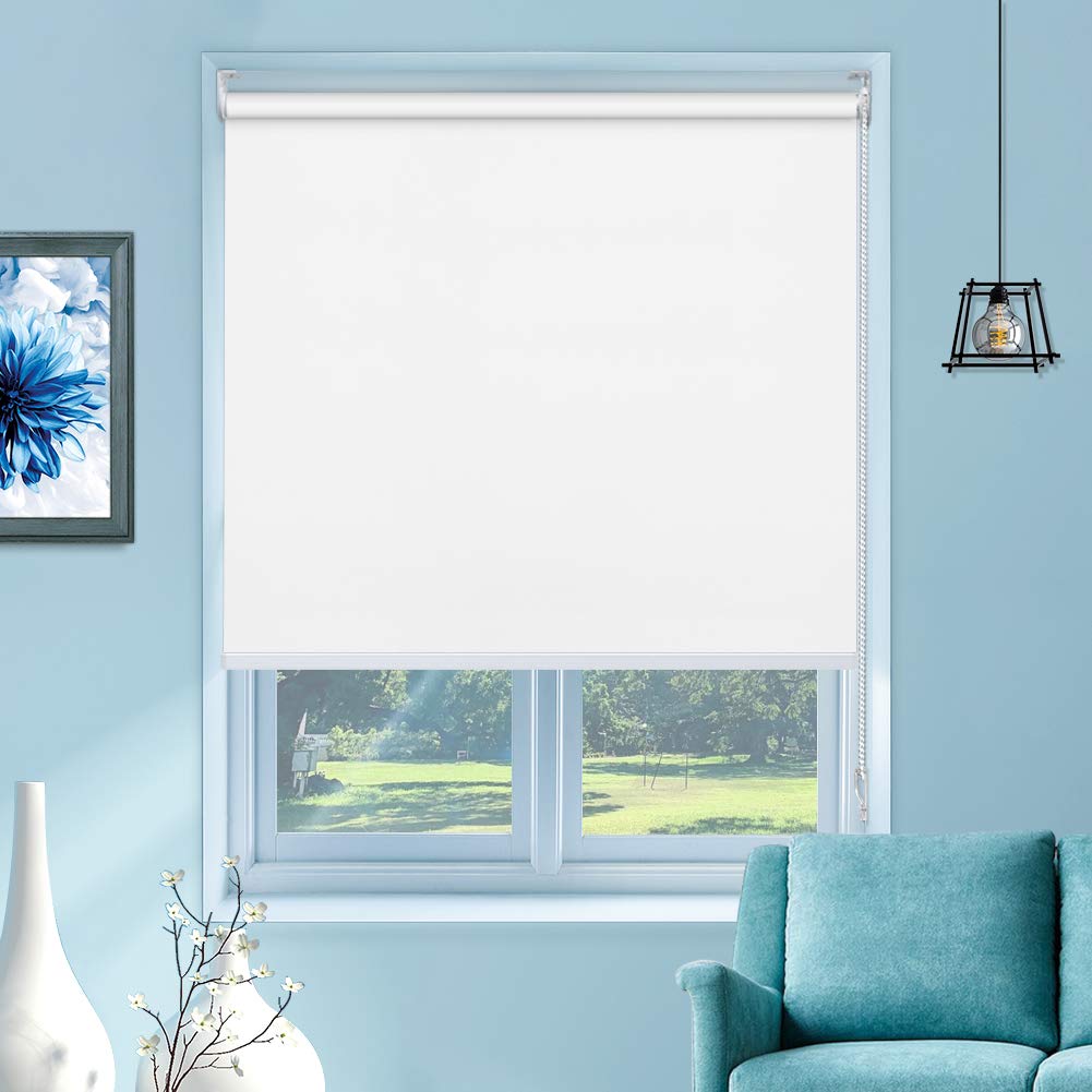 MiLin 100% Blackout Roller Shades - Custom Size Window Blinds for Home & Office | Thermal Insulated, Waterproof, Room Darkening | Fast Delivery (62