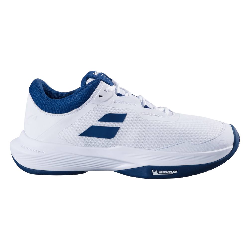 Babolat SFX 4 Men's Tennis Shoes - White & Blue - Lightweight Performance Court Shoes for Men - Perfect for Tennis, Pickleball & Casual Wear