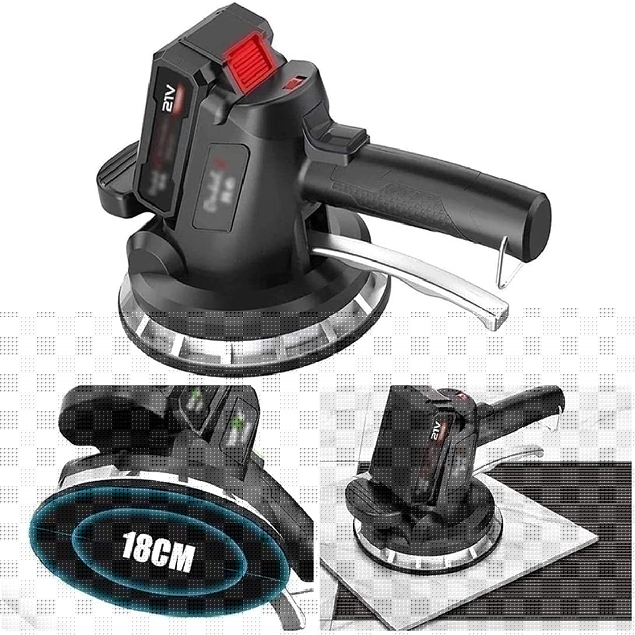 ATAAY Electric Tile Laying Machine - 320kg Max Capacity Portable Ceramic Tile Leveling Tool with Dual Lithium Batteries for DIY Home Renovation & Professional Floor Installation