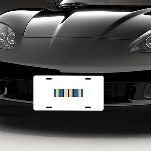 USCG Outstanding Volunteer Service Medal Ribbon License Plate - Military Appreciation Car Accessory for Veterans & Coast Guard Supporters