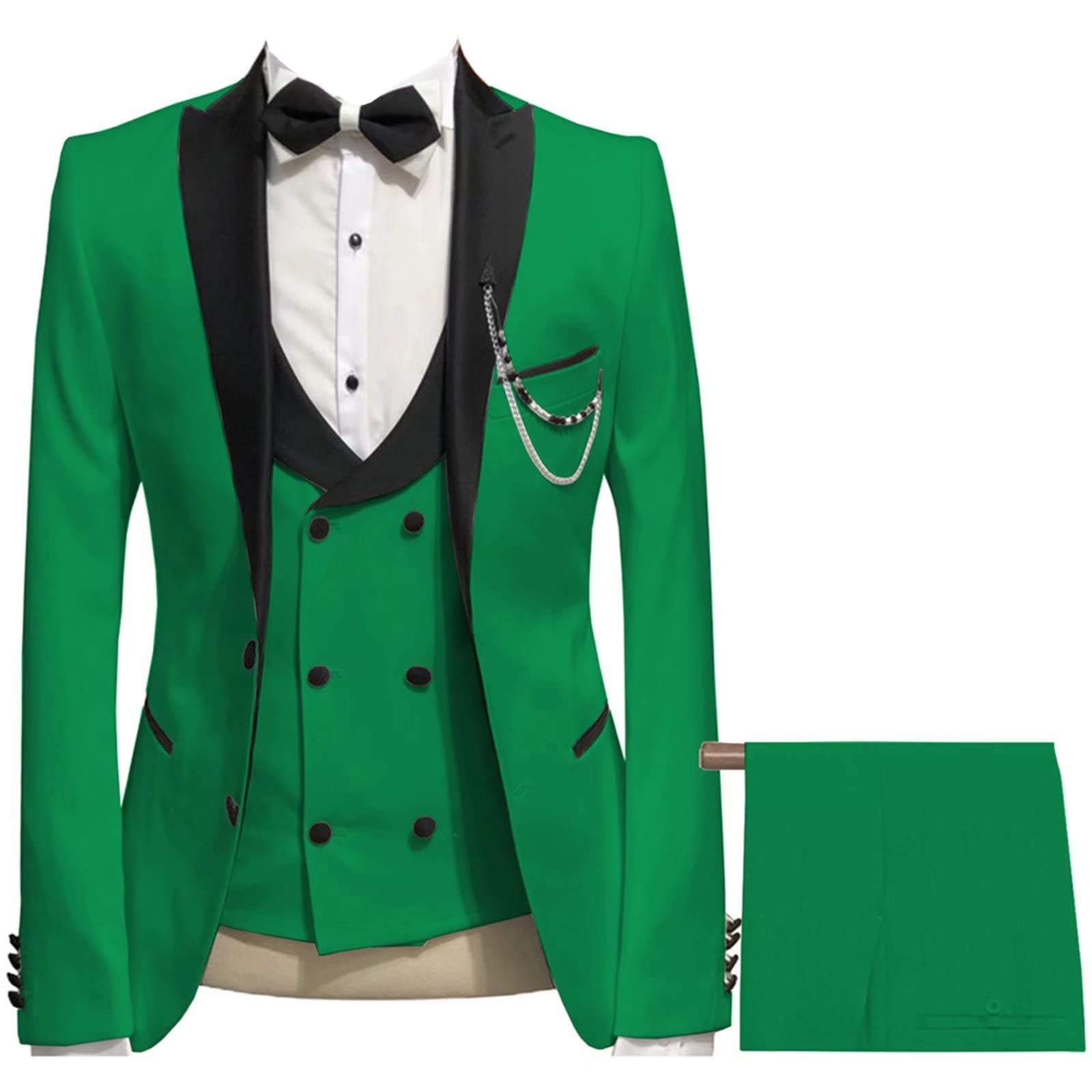 Men's White 3-Piece Wedding Tuxedo Suit - Formal Blazer, Pants & Vest Set for Groom, Business & Special Occasions | Perfect for Weddings, Proms & Black Tie Events