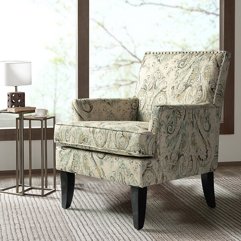 Bradley Armchair - Modern Accent Chair for Living Room, Bedroom & Office - Comfortable Upholstered Lounge Chair with Sturdy Wooden Legs - Perfect for Relaxing, Reading & Decorating Your Home