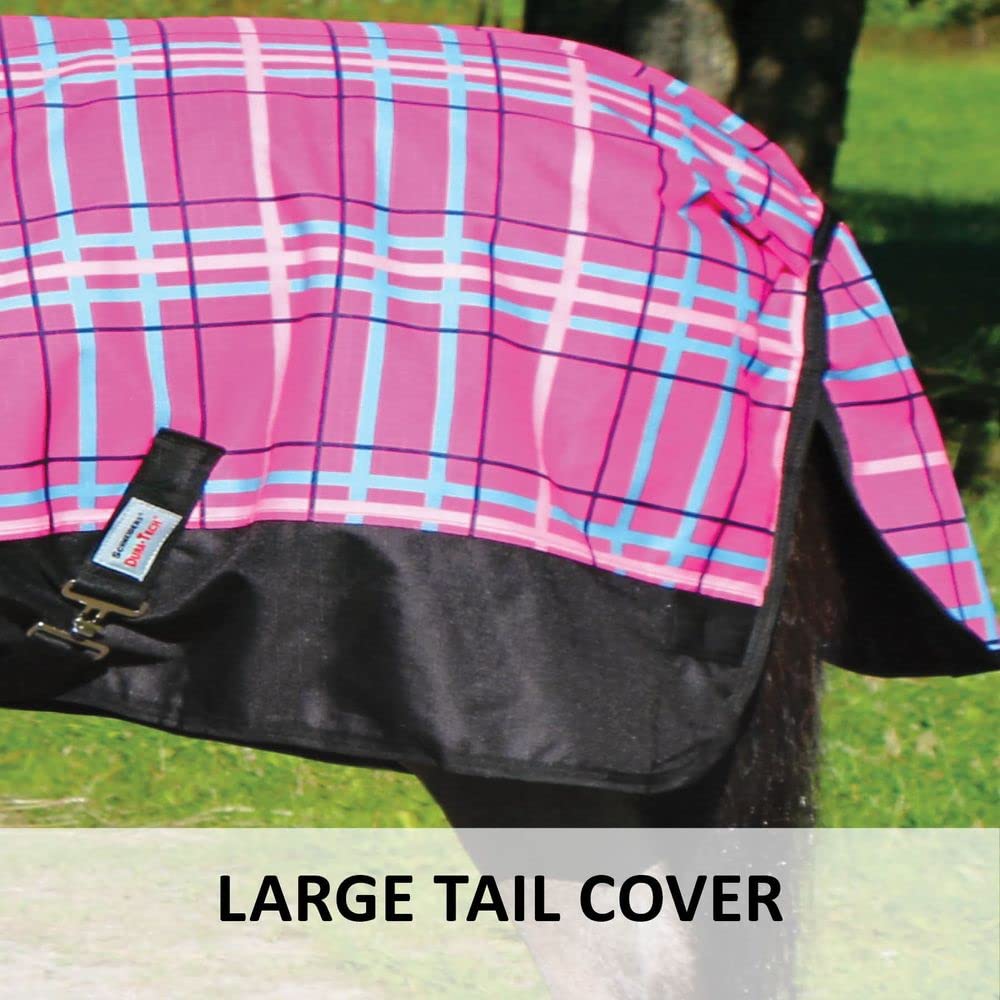 Viking Classic Euro Fit Horse Turnout Blanket - Waterproof Winter Horse Blanket with Surcingle Plaid Design & Large Tail Cover | Heavy Duty Stable Blanket for Cold Weather Riding & Outdoor Horse Protection
