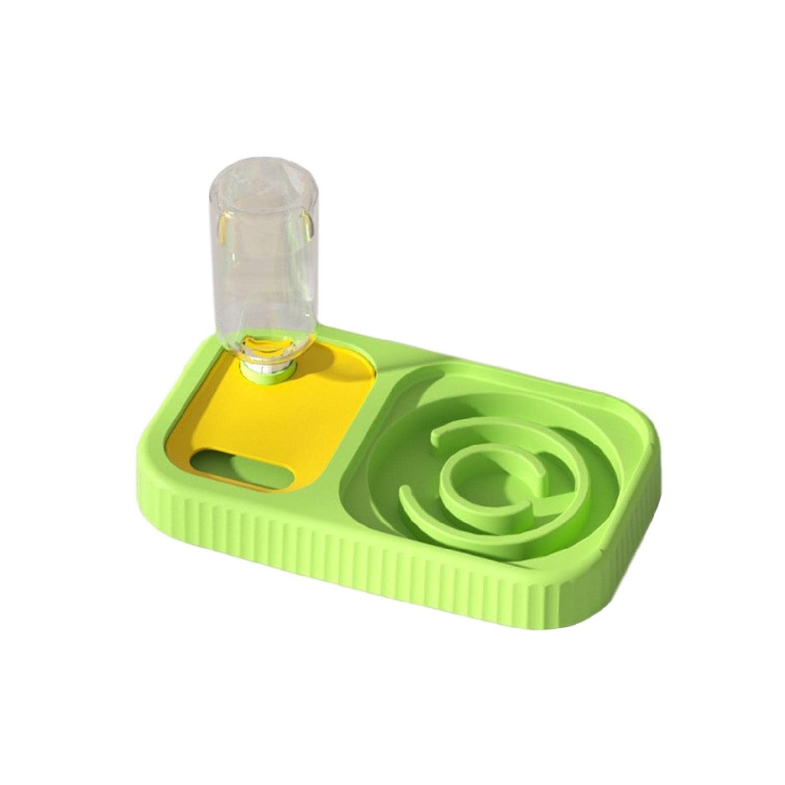 Durable Slow Feed Pet Bowl - No-Spill Automatic Dog & Cat Feeder for Small & Large Breeds | Green Pet Food Dispenser | Perfect for Mealtime Portion Control & Mess-Free Feeding | Ideal for Puppies, Kittens & Senior Pets