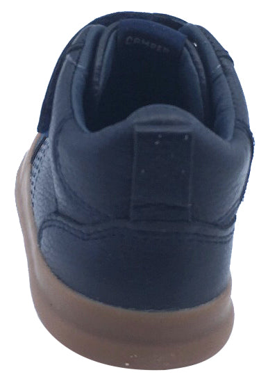Kids' Leather Hook & Loop High-Top Camping Shoes for Boys & Girls - Navy & Caramel - Perfect for Outdoor Adventures & Daily Wear