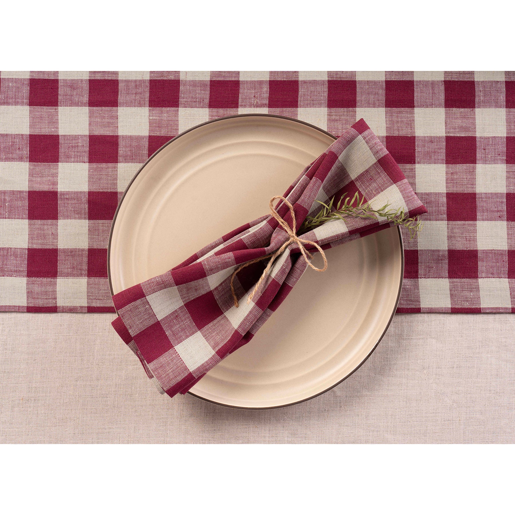 Morgan Check Napkins, Set of 4 - Premium Cotton Table Napkins for Dinner Parties, Weddings & Everyday Use