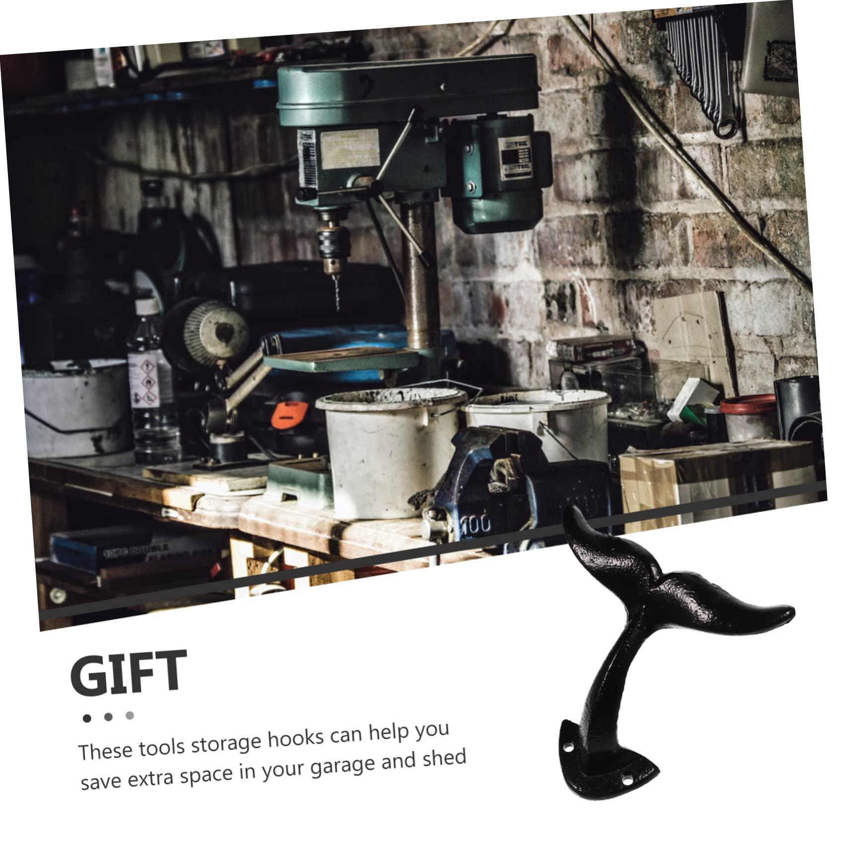 LIFKICH Garage Organization Tool - Heavy Duty Wall Mount Hooks with Fish Tail Design for Sturdy Storage - Perfect for Hanging Tools, Bikes, and Garden Equipment in Garage, Shed, or Workshop