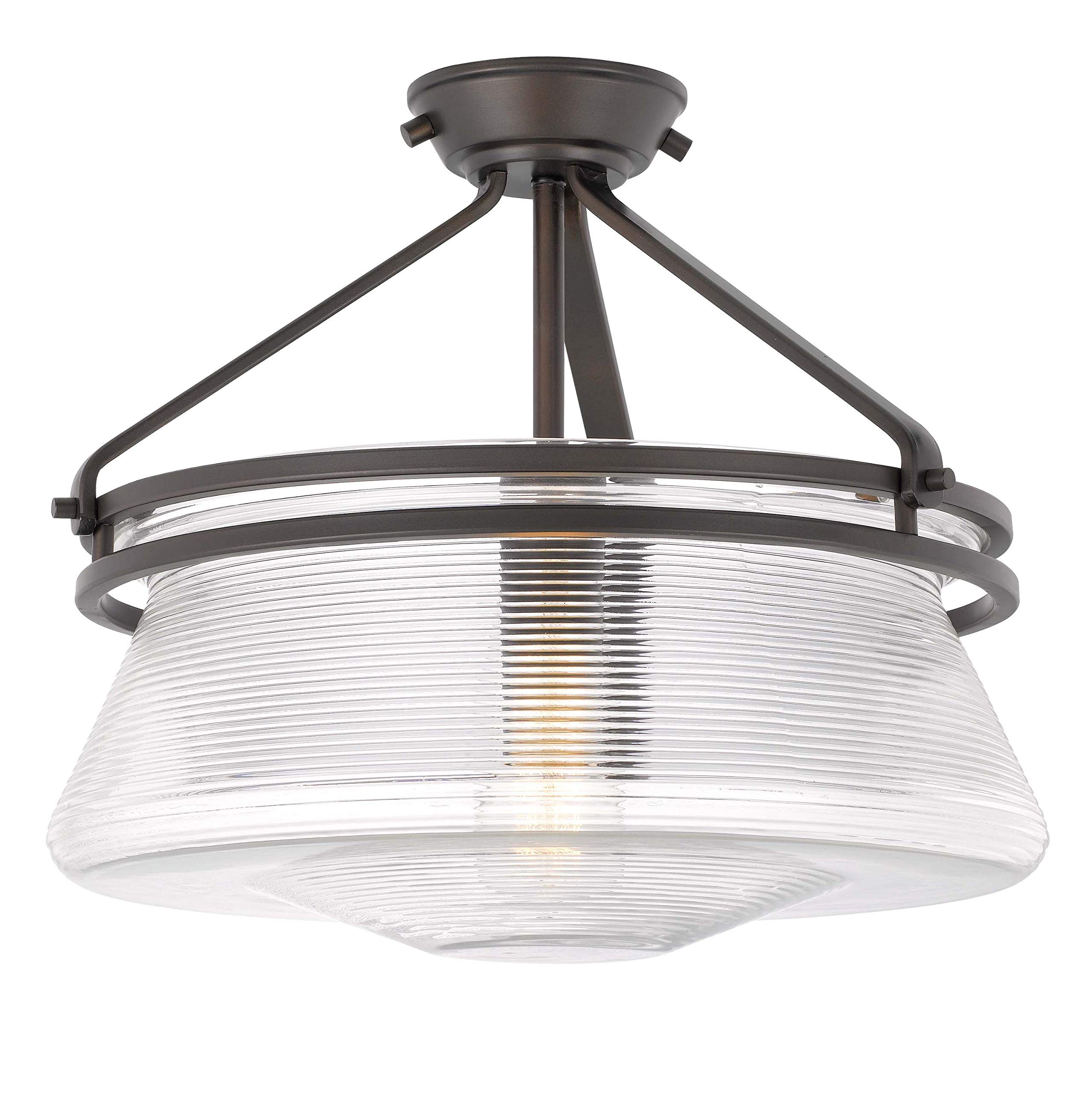 Vintage Semi-Flush Mount Ceiling Light Fixture - 14