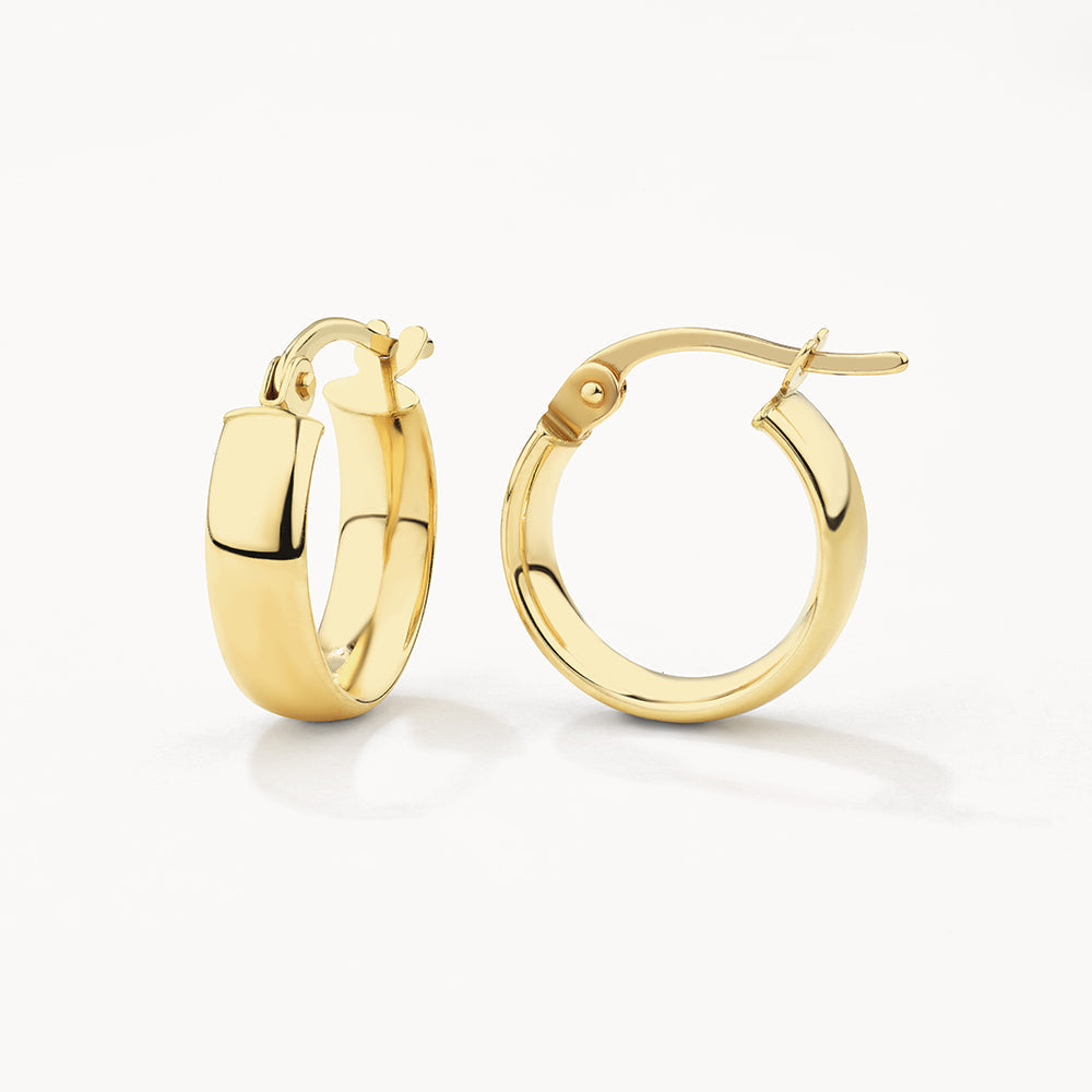 10k Gold Classic Huggie Earrings for Women - Minimalist Hoop Earrings for Everyday Wear, Gifts & Special Occasions