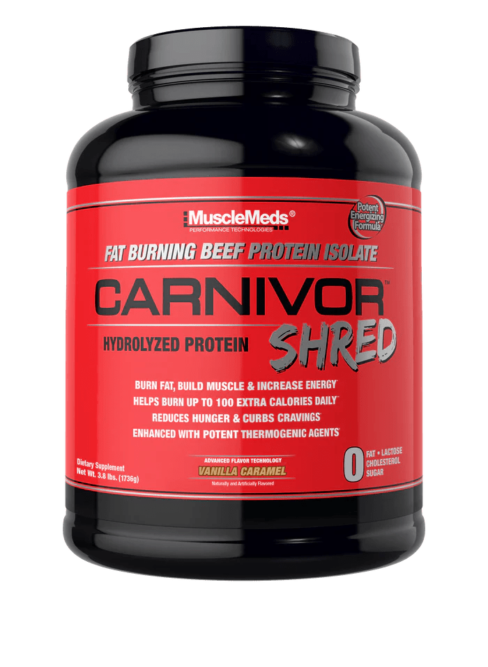MuscleMeds CARNIVOR Shred Protein Powder - Beef Protein Isolate for Fat Loss & Muscle Definition - Pre & Post Workout Supplement for Men & Women - Ideal for Keto & Low Carb Diets