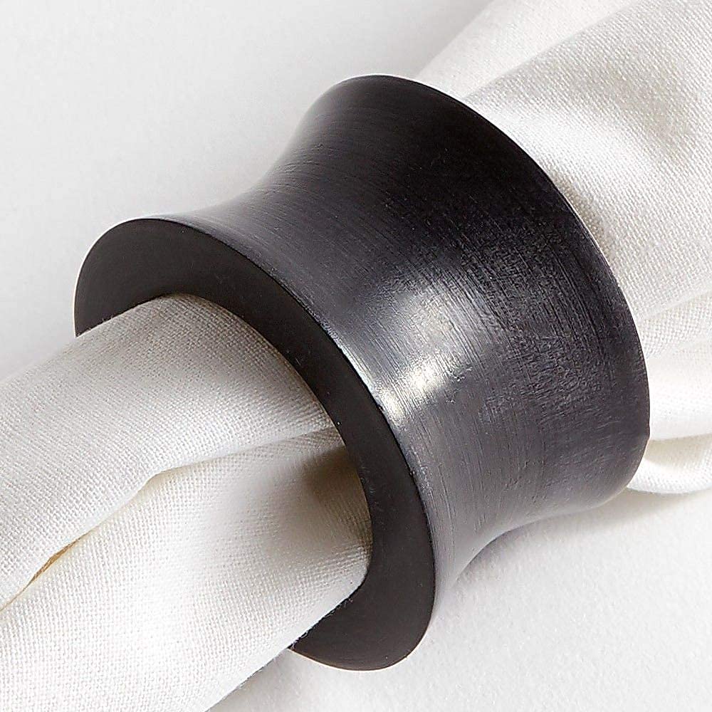 BIFFELY Set of 4 Rustic Wooden Napkin Rings - Elegant Tableware for Dining, Weddings & Special Occasions | Perfect for Thanksgiving, Anniversary, Baptism & Everyday Table Setting