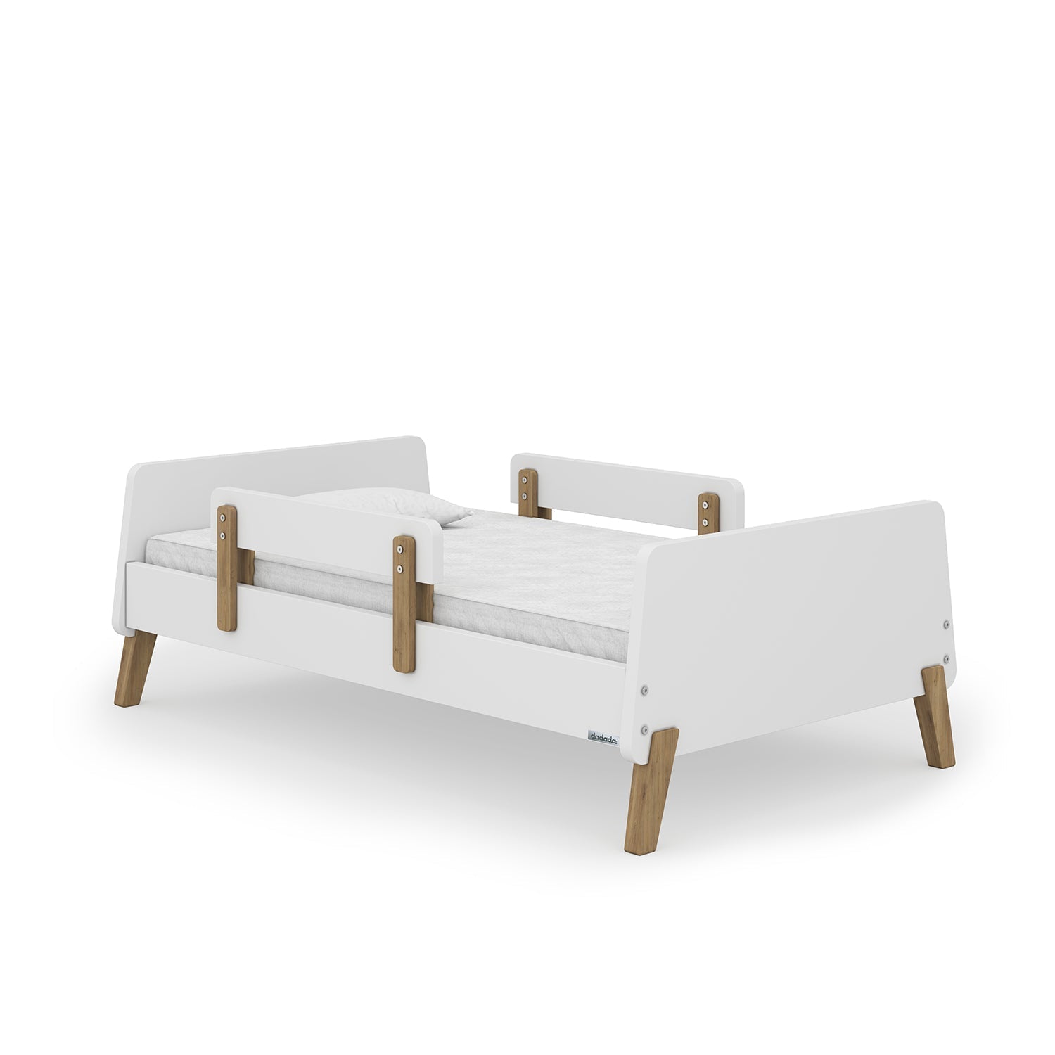 Muse Toddler Bed for Kids - Convertible Wooden Toddler Bed with Safety Rails - Perfect for Nursery, Daycare & First Big Kid Bed Transition