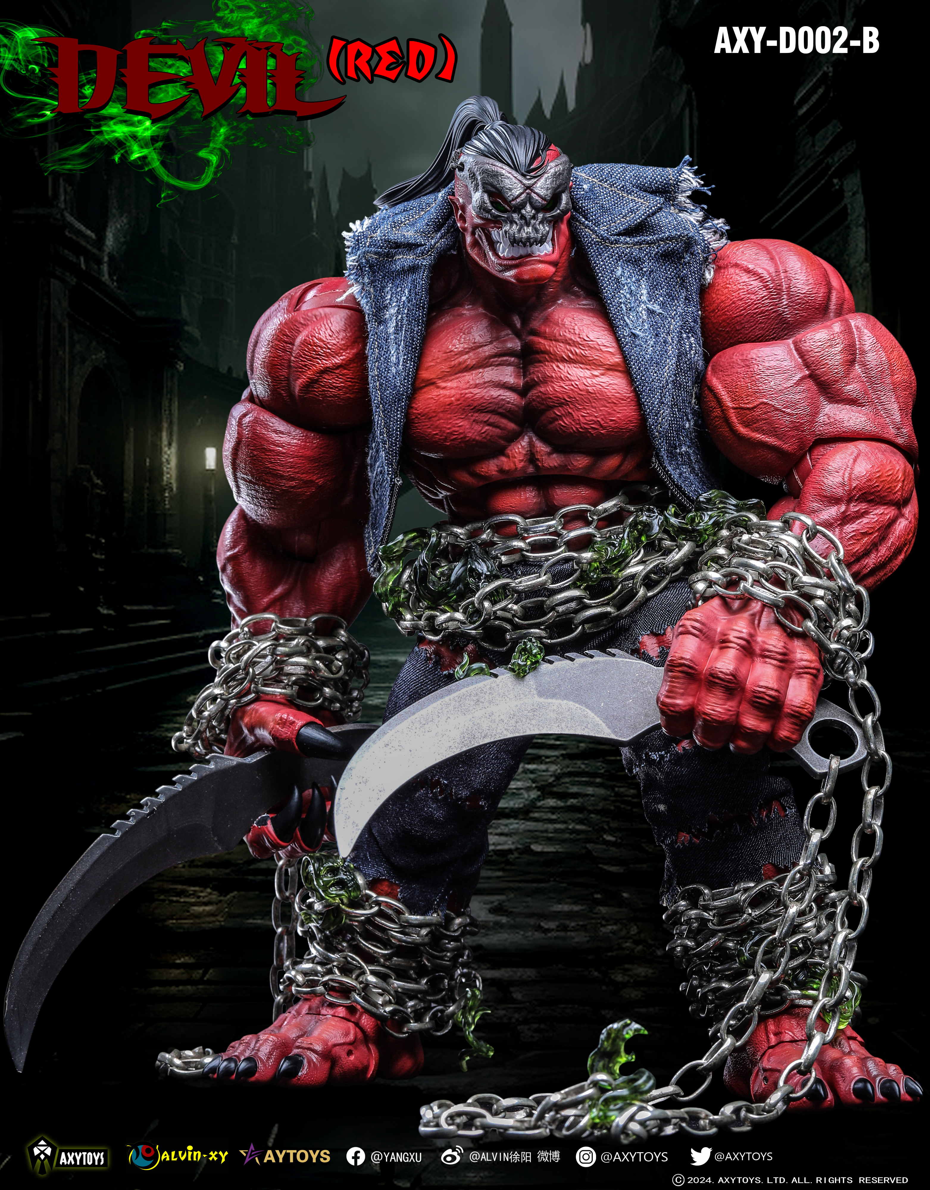 Pre Order AxyToys 1/12 Scale 20CM Devil Action Figure - Red & Grey Versions for Collectors and Display | Perfect for Anime Fans, Cosplay Props, and Model Photography