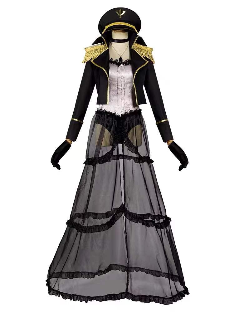 Anime My Dress-Up Darling Kitagawa Marin Cosplay Costume Set - Black Lobelia Hat, Necklace, Gloves & Uniform Dress | Perfect for Halloween, Cosplay Events & Anime Conventions