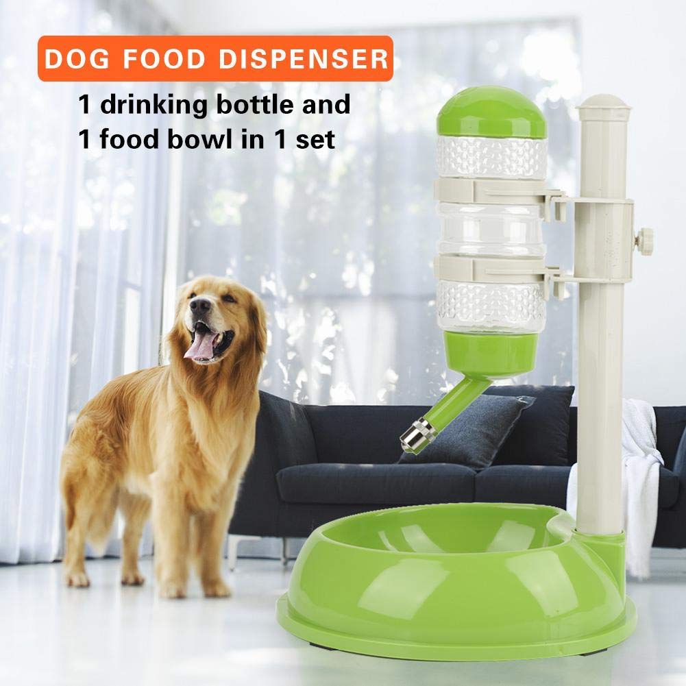 **Automatic Adjustable Dog Water Bottle Bowl - Portable Pet Water Dispenser for Dogs & Cats - Perfect for Travel, Hiking & Outdoor Adventures (Green)**