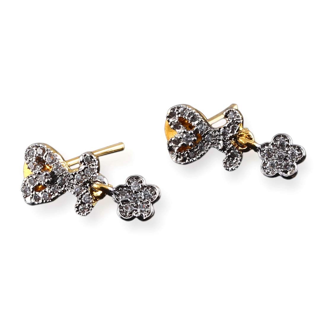 14K Gold Plated CZ Stud Earrings for Women - Handcrafted Ethnic Fashion Jewelry - Perfect for Parties, Weddings & Everyday Wear