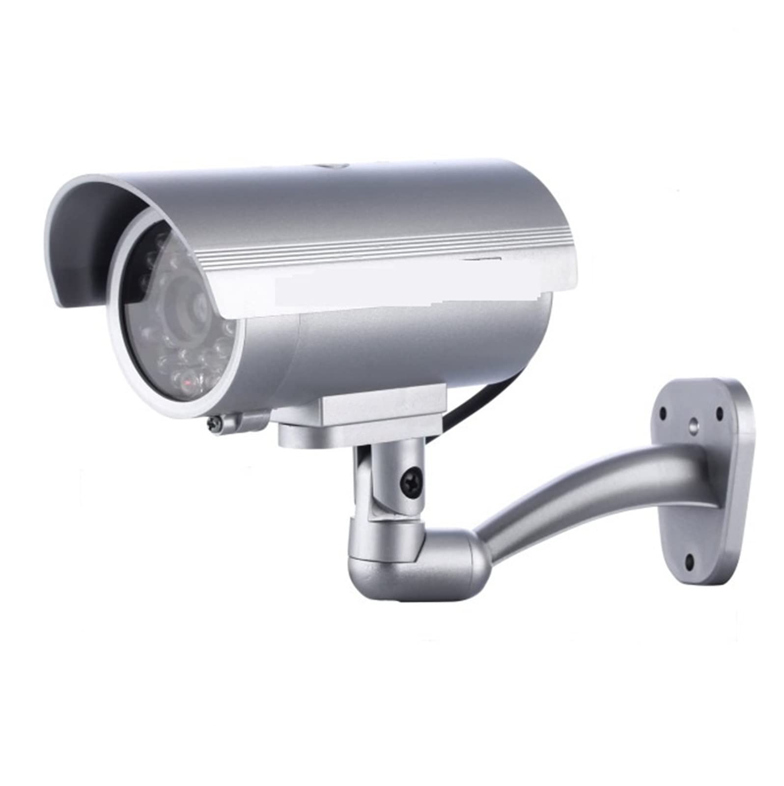 Solar Security Camera Outdoor - Fake CCTV Surveillance Dummy Camera with Flashing LED Light for Home Protection (Silver) | Deter Burglars & Enhance Home Security
