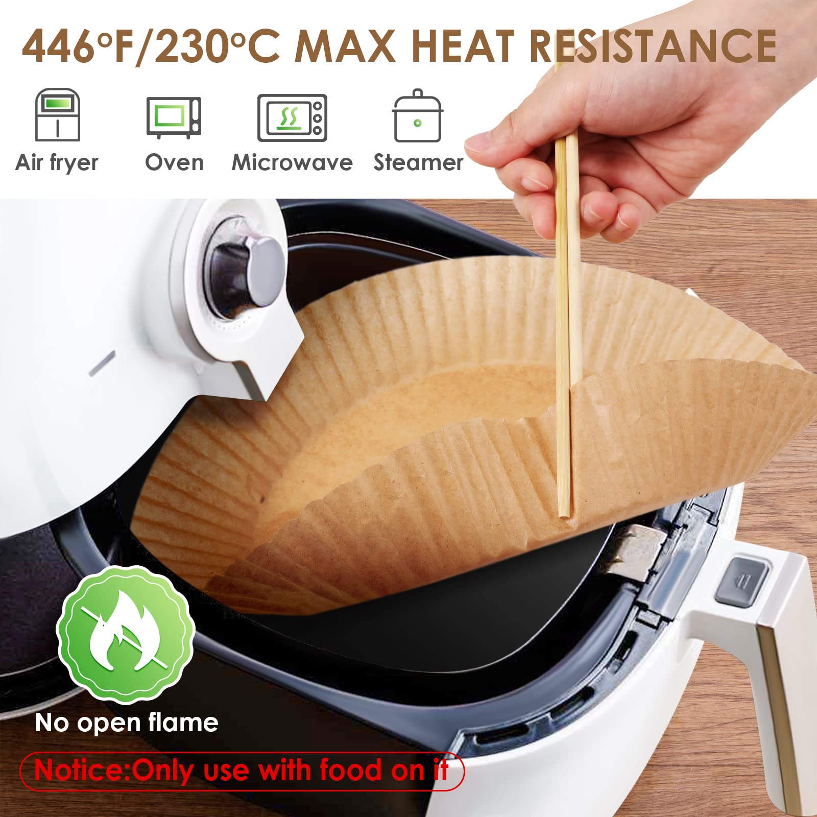 Disposable 9-Inch Round Air Fryer Liners - 100 Pack Parchment Paper for Air Fryer, Oven & Microwave Baking | Perfect for Healthy Cooking, Meal Prep & Quick Cleanup