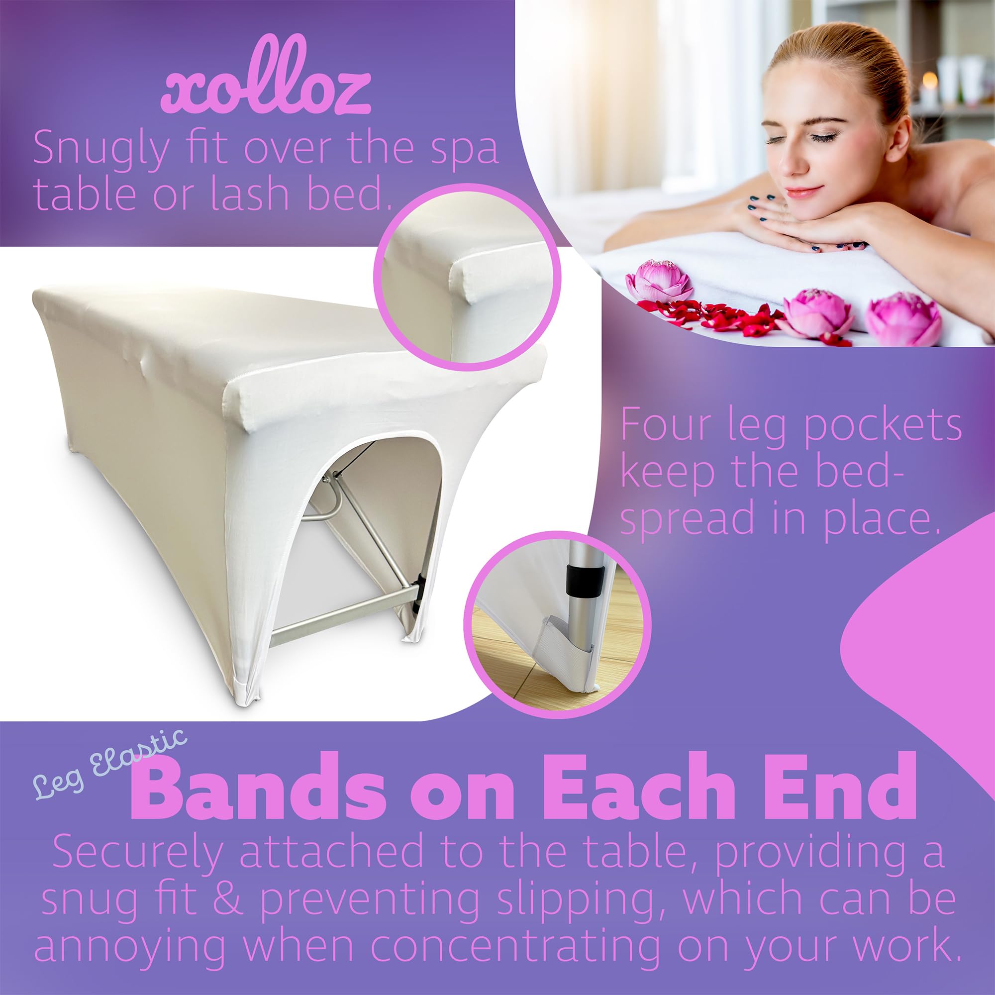 Premium Lash Extension Bed Cover - Soft & Durable Spa Table Protector for Eyelash Extensions & Massage - White - Ideal for Salons, Spas & Home Use