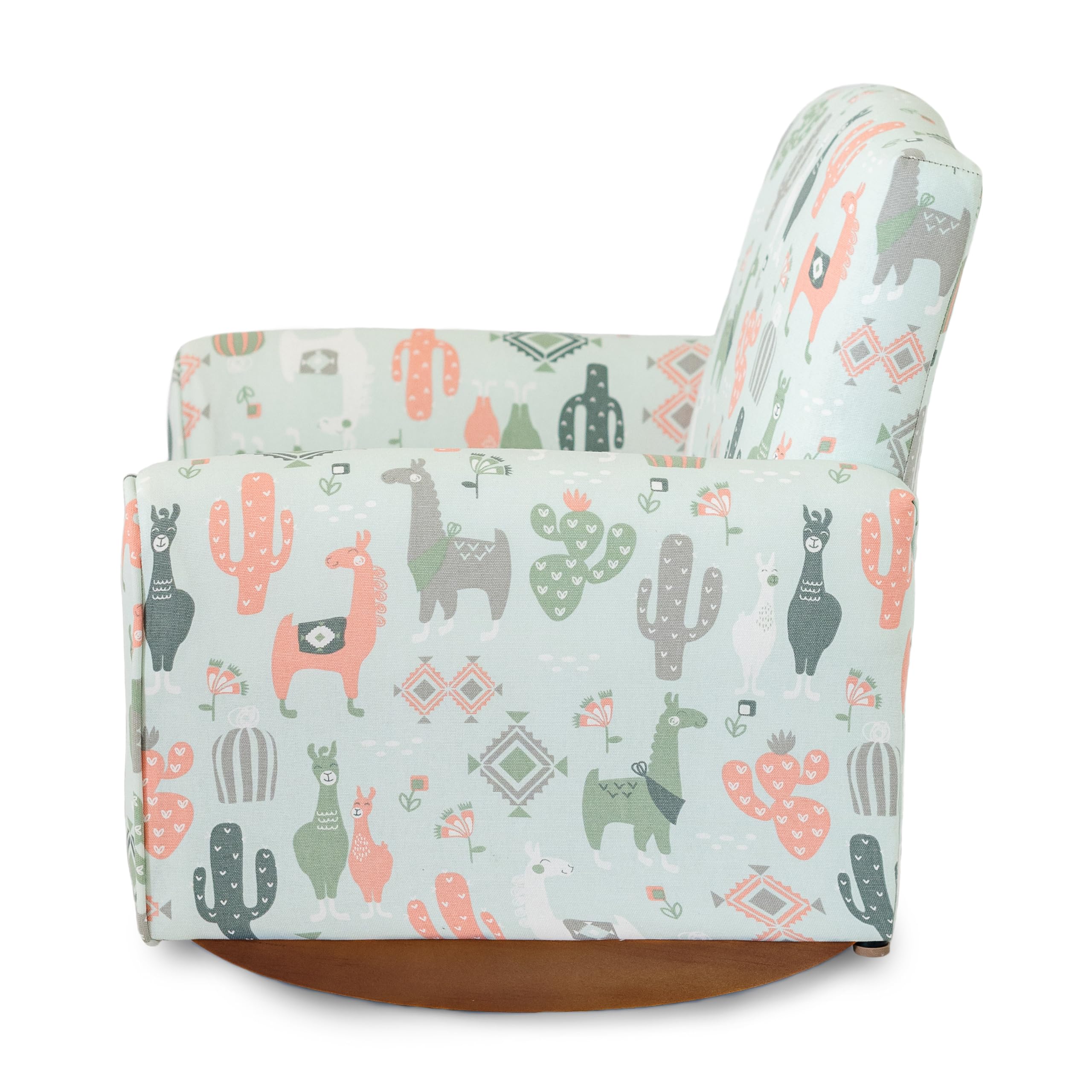 Personalized Kids Rocking Chair with Name - Soft Upholstered Toddler Armchair, Custom Llama Print Design for Nursery & Playroom - Comfortable Personalized Children's Furniture for Reading Nook & Bedroom Decor
