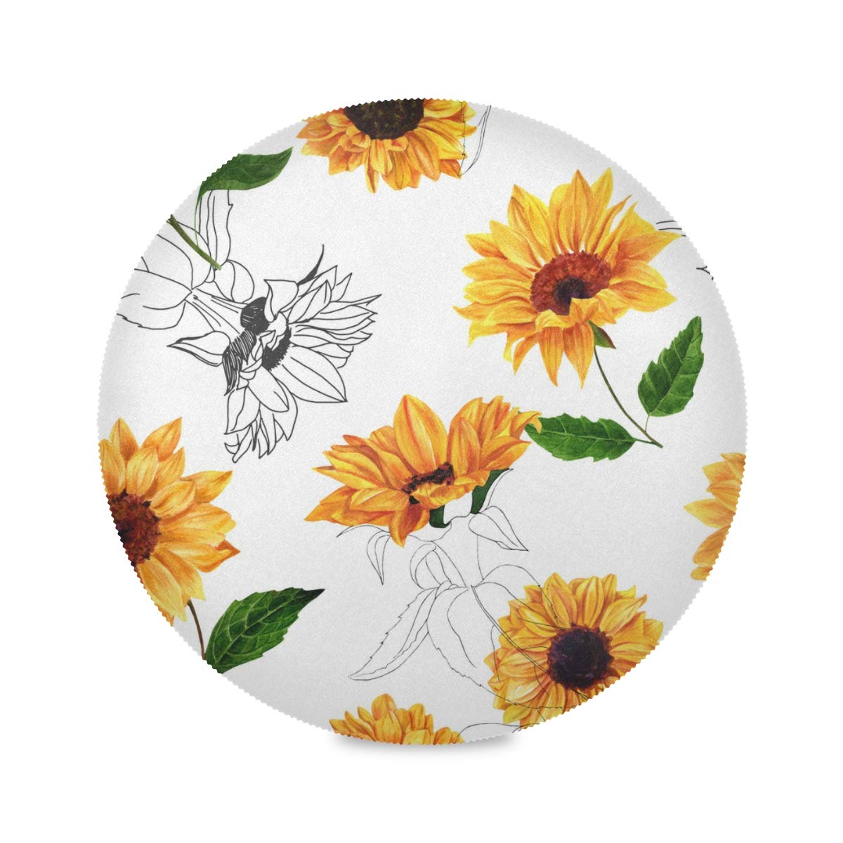 Vintage Sunflower Placemats - Non-Slip, Washable & Heat Resistant for Kitchen & Dining Decor