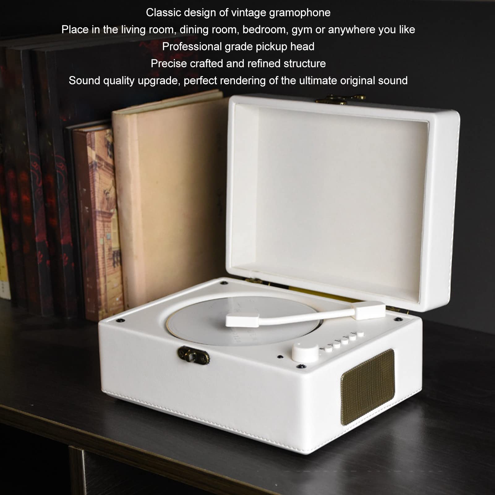 Portable CD Player with 2 Stereo Speakers - Fast Charging, AUX/USB Input, Home & Office Music System (White) - Perfect for Relaxation, Parties & Vintage Music Lovers