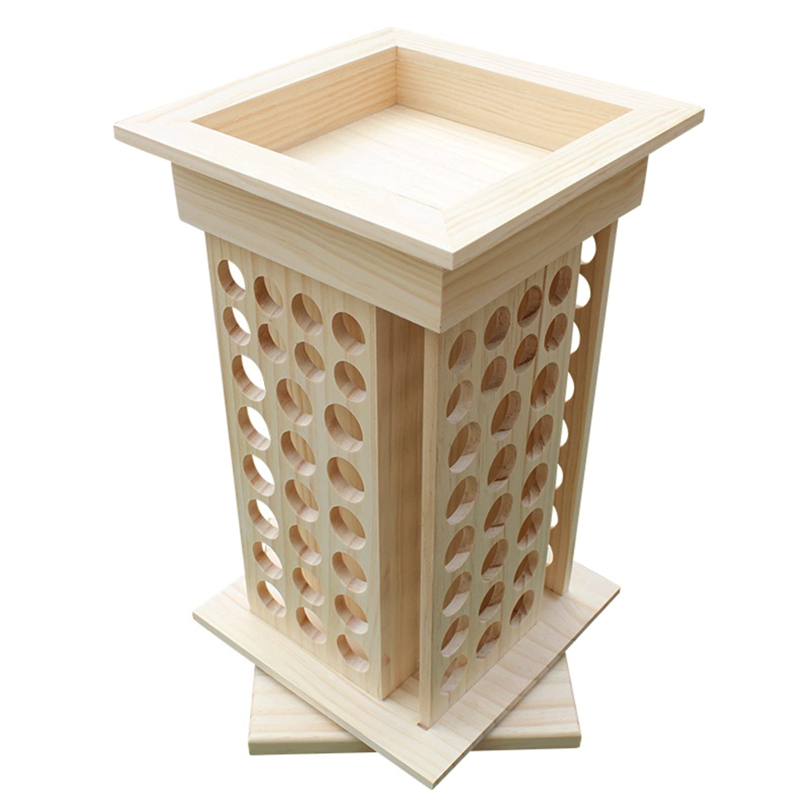 Natural Wooden Rotating Essential Oil Rack - Aromatherapy Storage Organizer for Essential Oils, Cosmetics & Beauty Products - Spinning Display Case for Travel, Home Spa & Retail Presentations