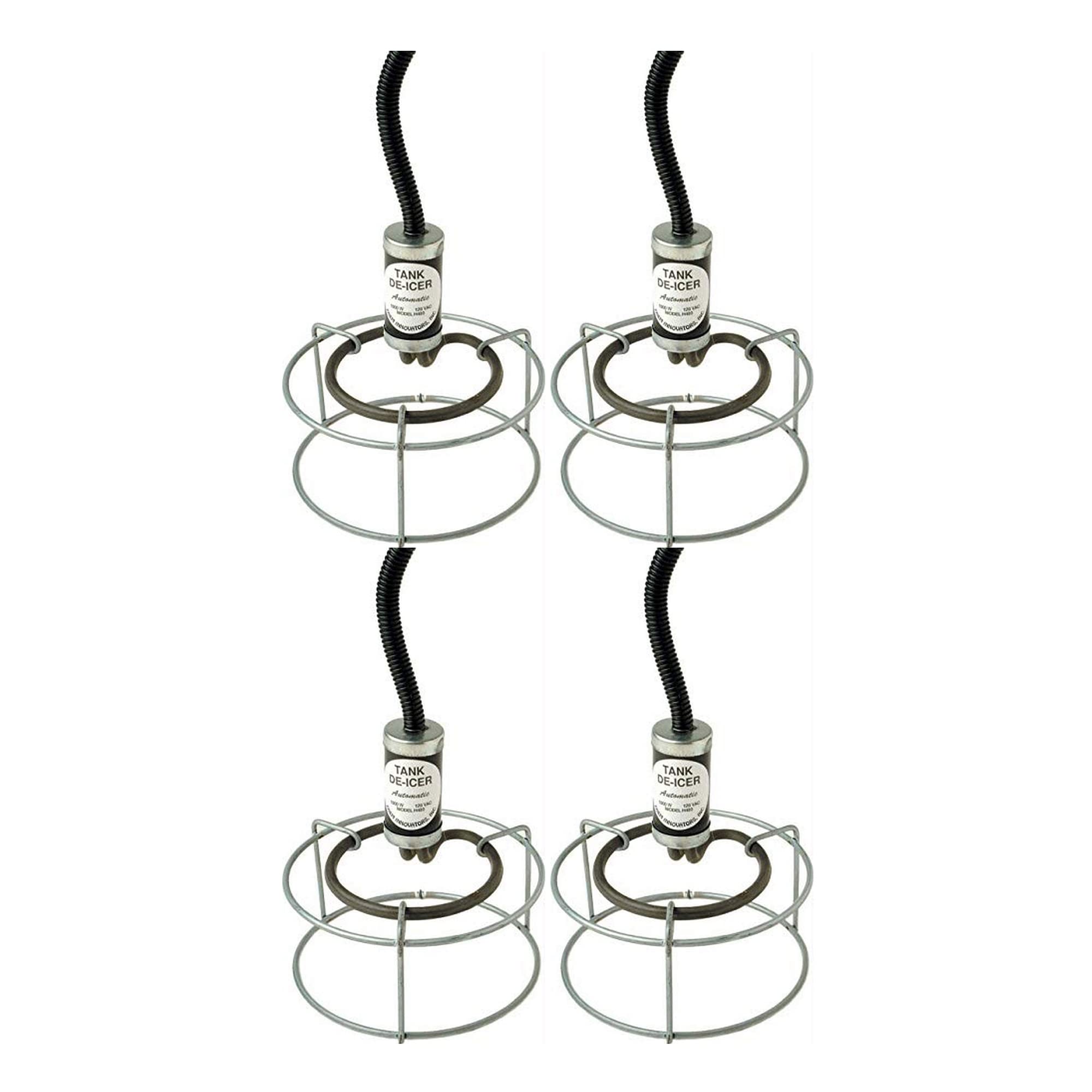 Farm Innovators Model W-449 1000W Submersible Livestock Water Heater Deicer with Attached Guard - 4 Pack Silver Bucket Stock Tank Horse Trough for Winter Watering | Ideal for Farms, Ranches, and Animal Husbandry in Cold Climates
