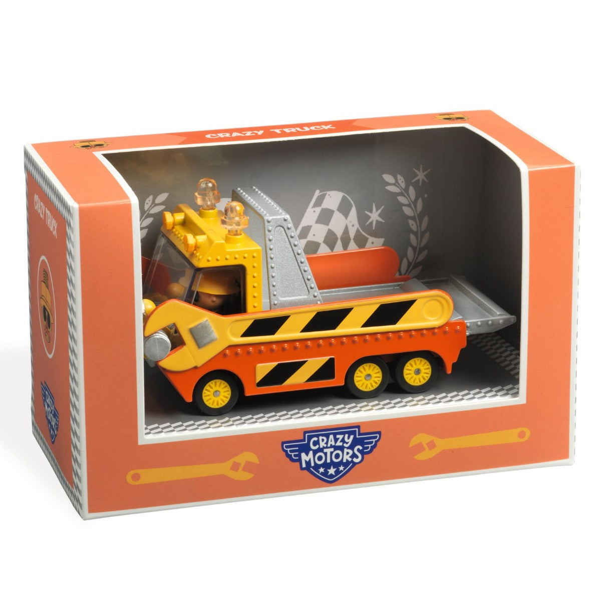 Djeco Crazy Motors Crazy Truck - Fun Wooden Toy Car for Kids - Perfect for Imaginative Play & Racing Games