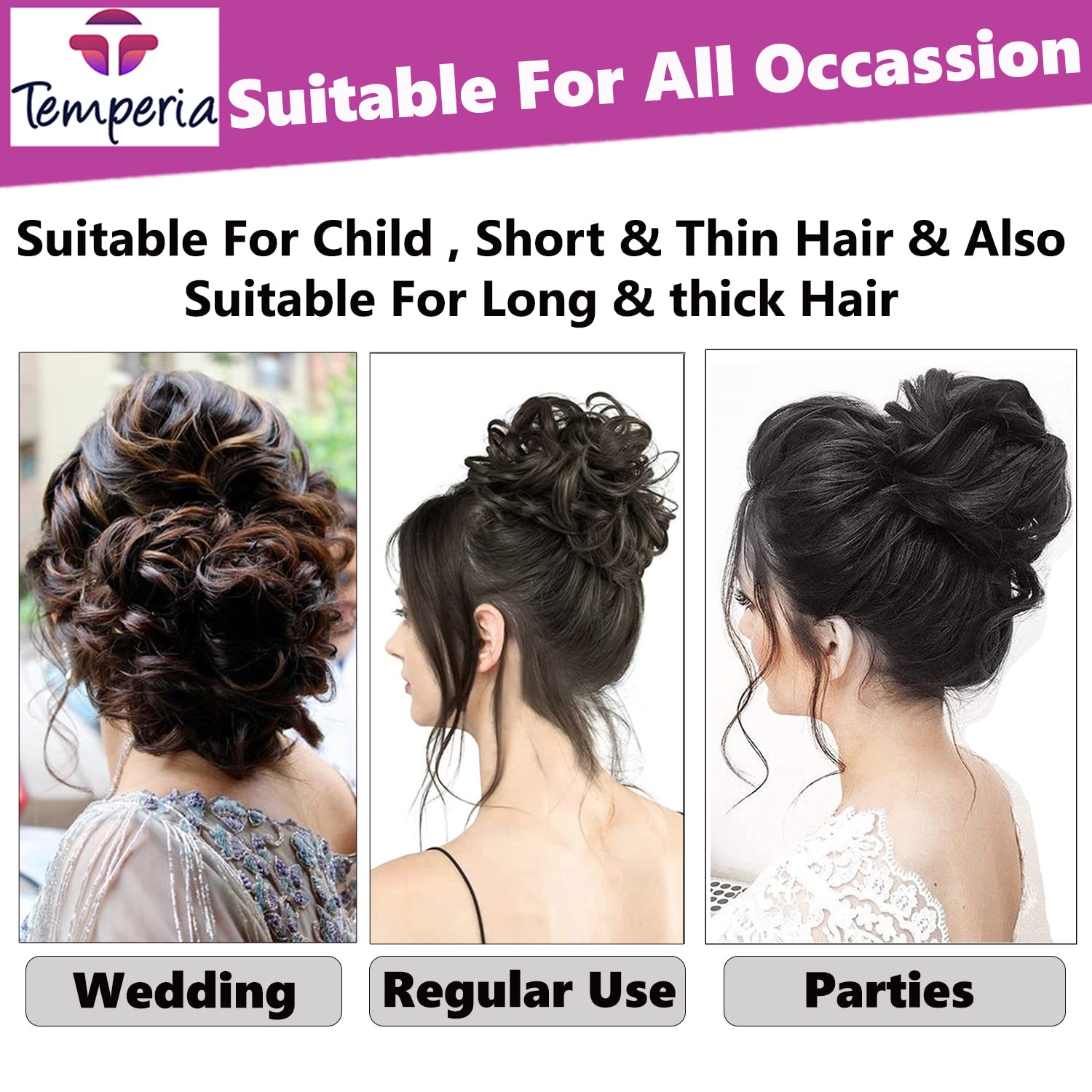 Stylish Juda Hair Buns for Women - Messy Bun Hair Extension & Donut Bun Maker with Elastic Band - Natural Brown Fake Hair Accessories (1 Piece) - Perfect for Parties, Weddings & Everyday Hairstyles