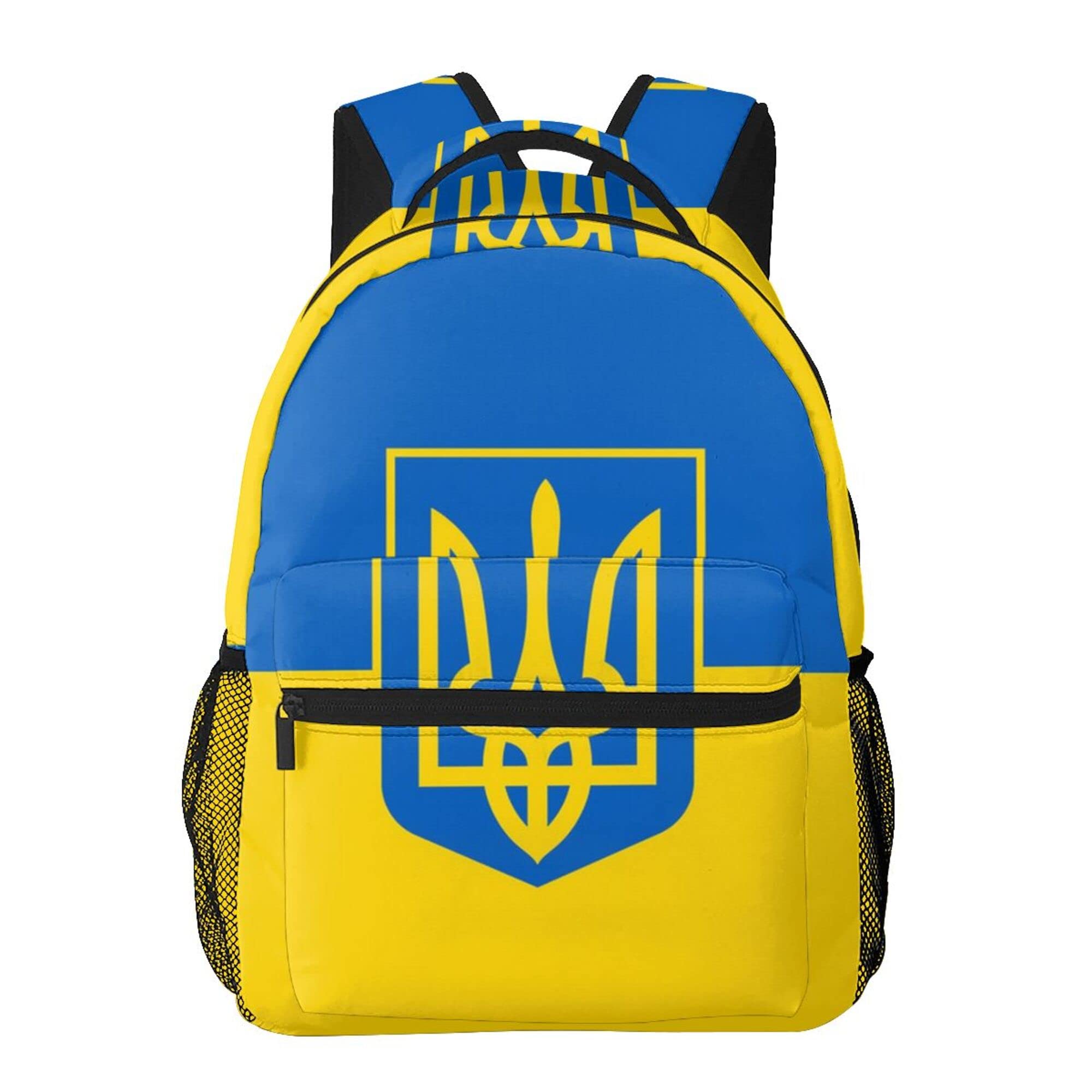 AMRANDOM Ukraine Coat Flag Laptop Backpack - Anti-Theft Durable Business Travel Backpack for College, Work & Daily Use - Stylish Computer Bag for Women & Men - Perfect for Commuting, School & Outdoor Adventures