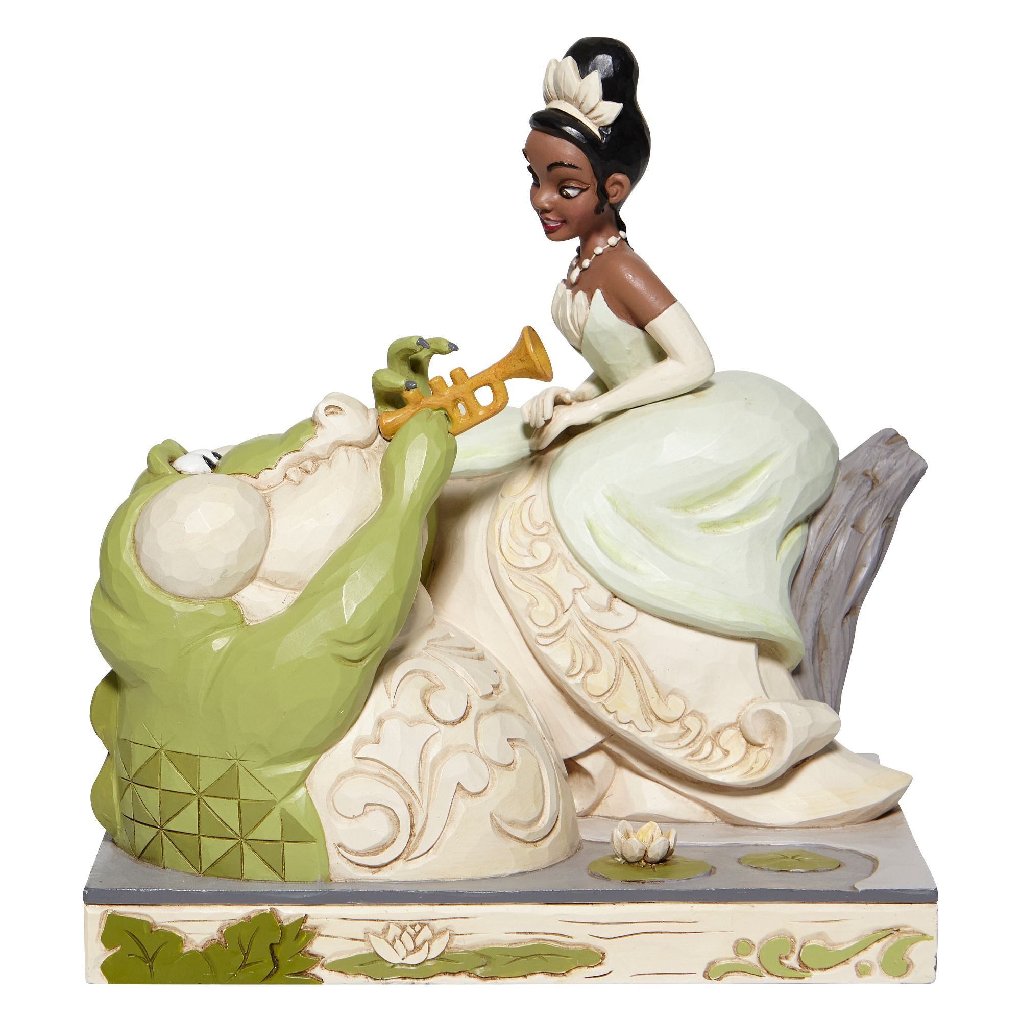 Disney Princess Tiana and Louis Plush Stuffed Animal - White Woodland Dress - Perfect for Kids' Bedroom Decor, Birthday Gifts & Disney Collectors